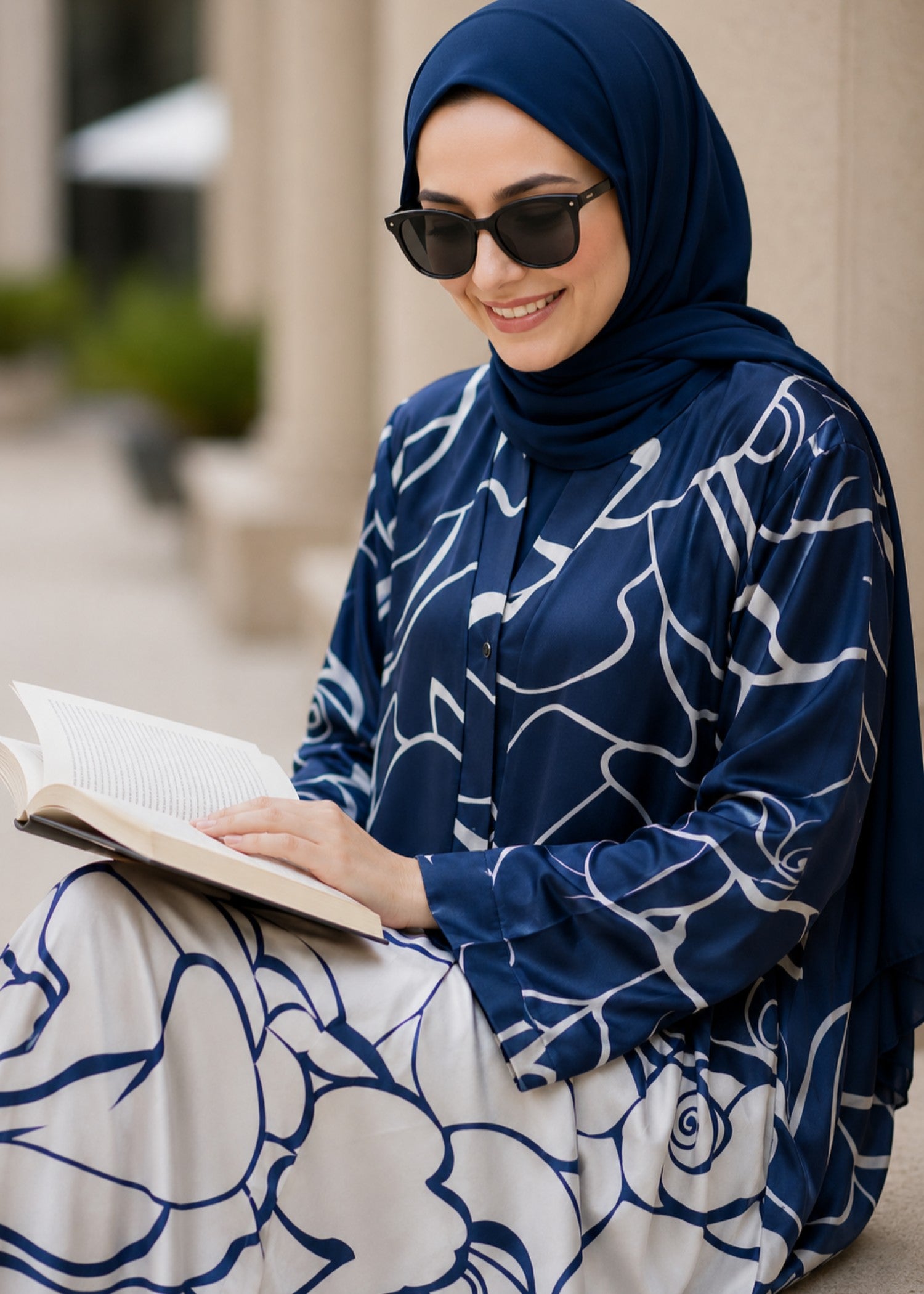 nidha Abaya in Cobalt blue