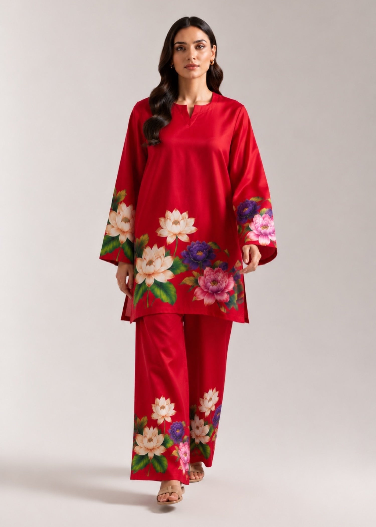 poly grip Co Ord Sets in Red