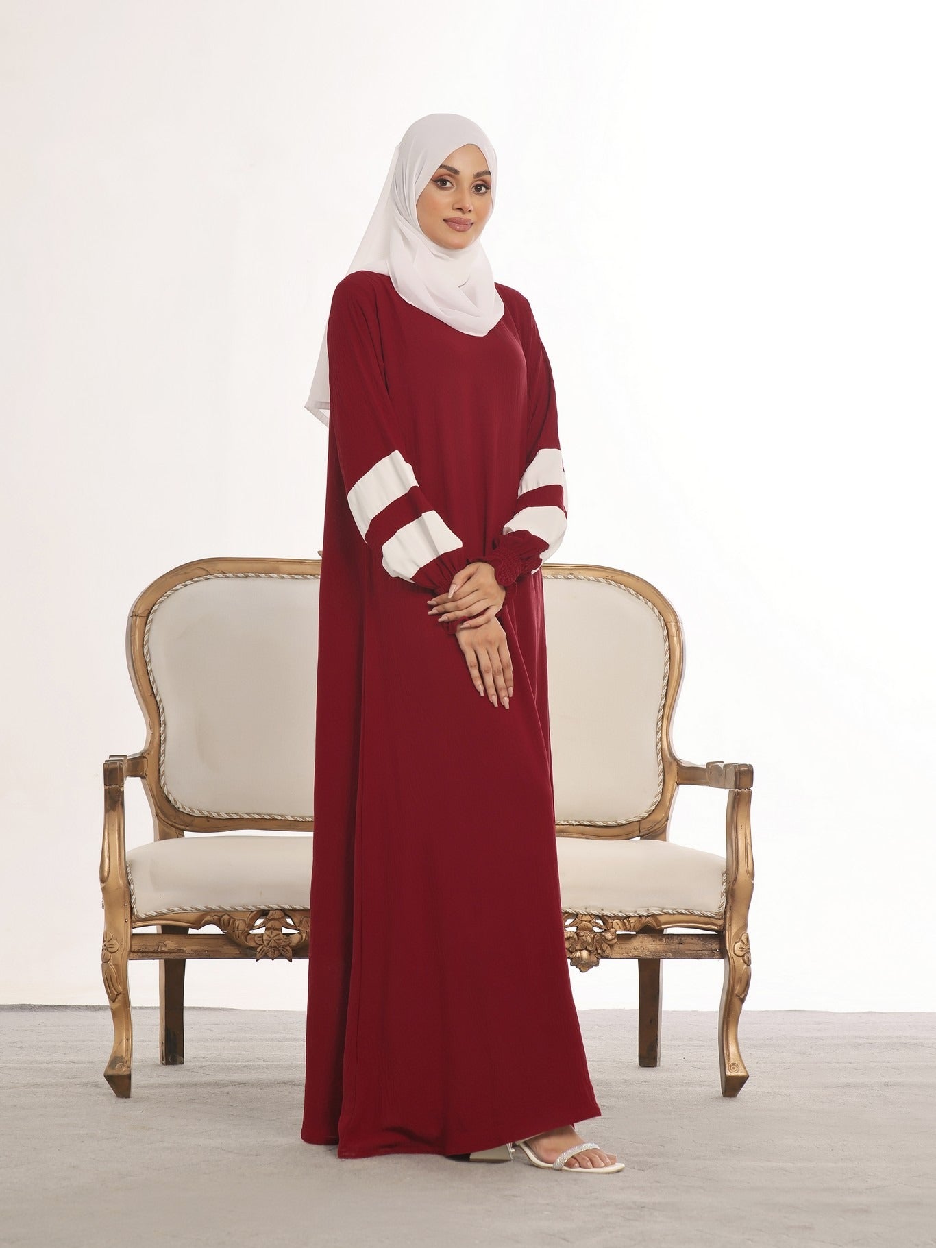 polyester Abaya in Red