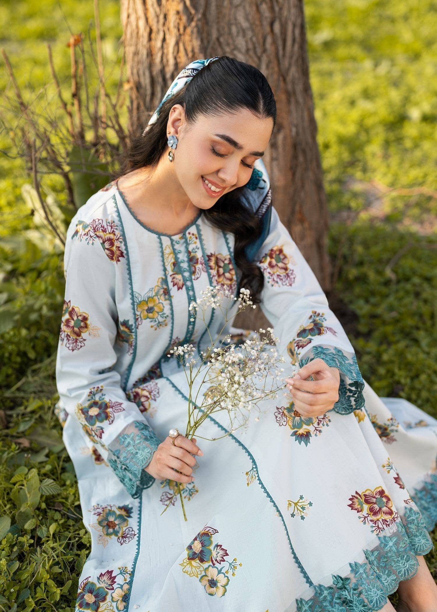cotton Pishwas in White