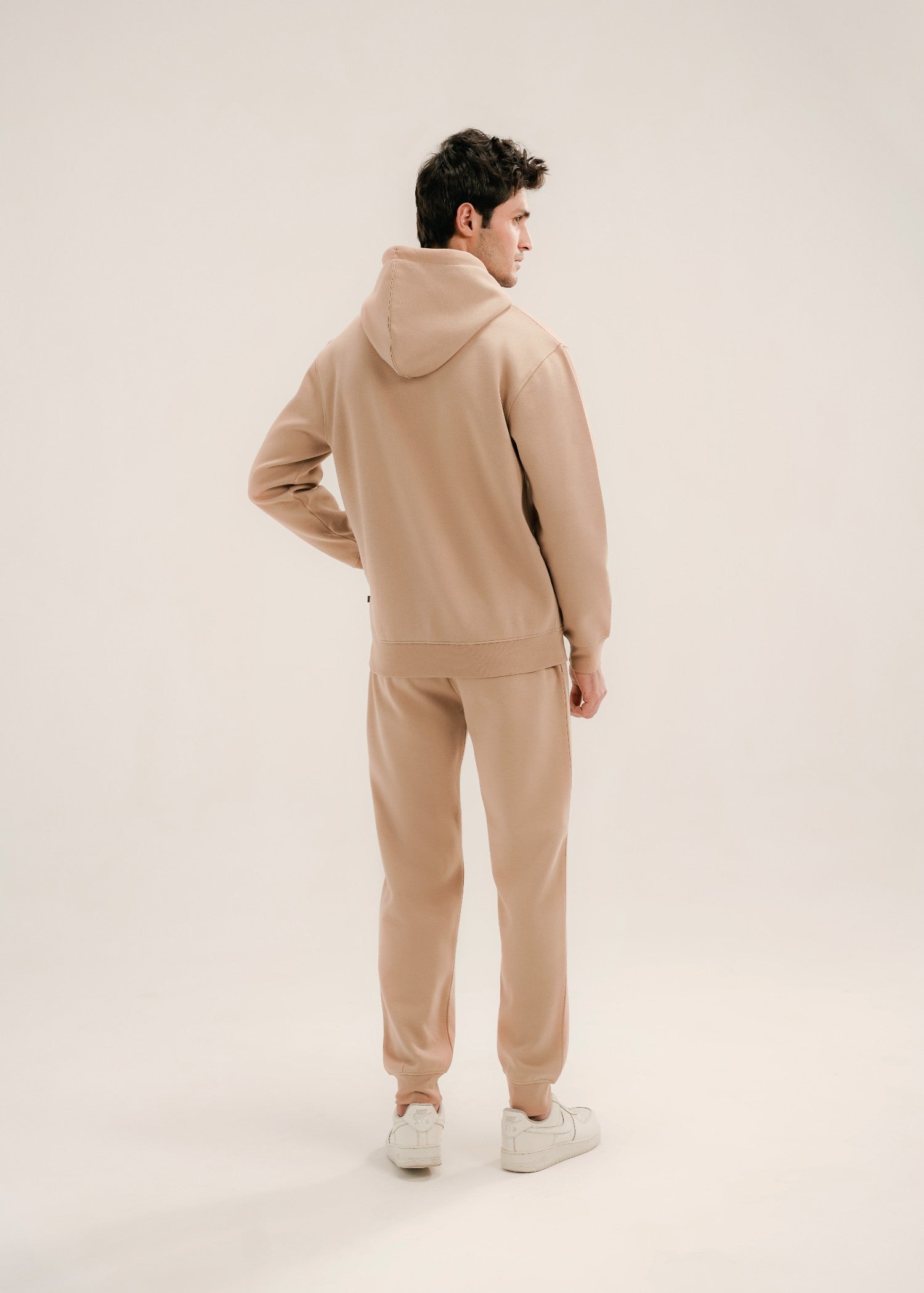 polycotton Hoodie in Almond brown