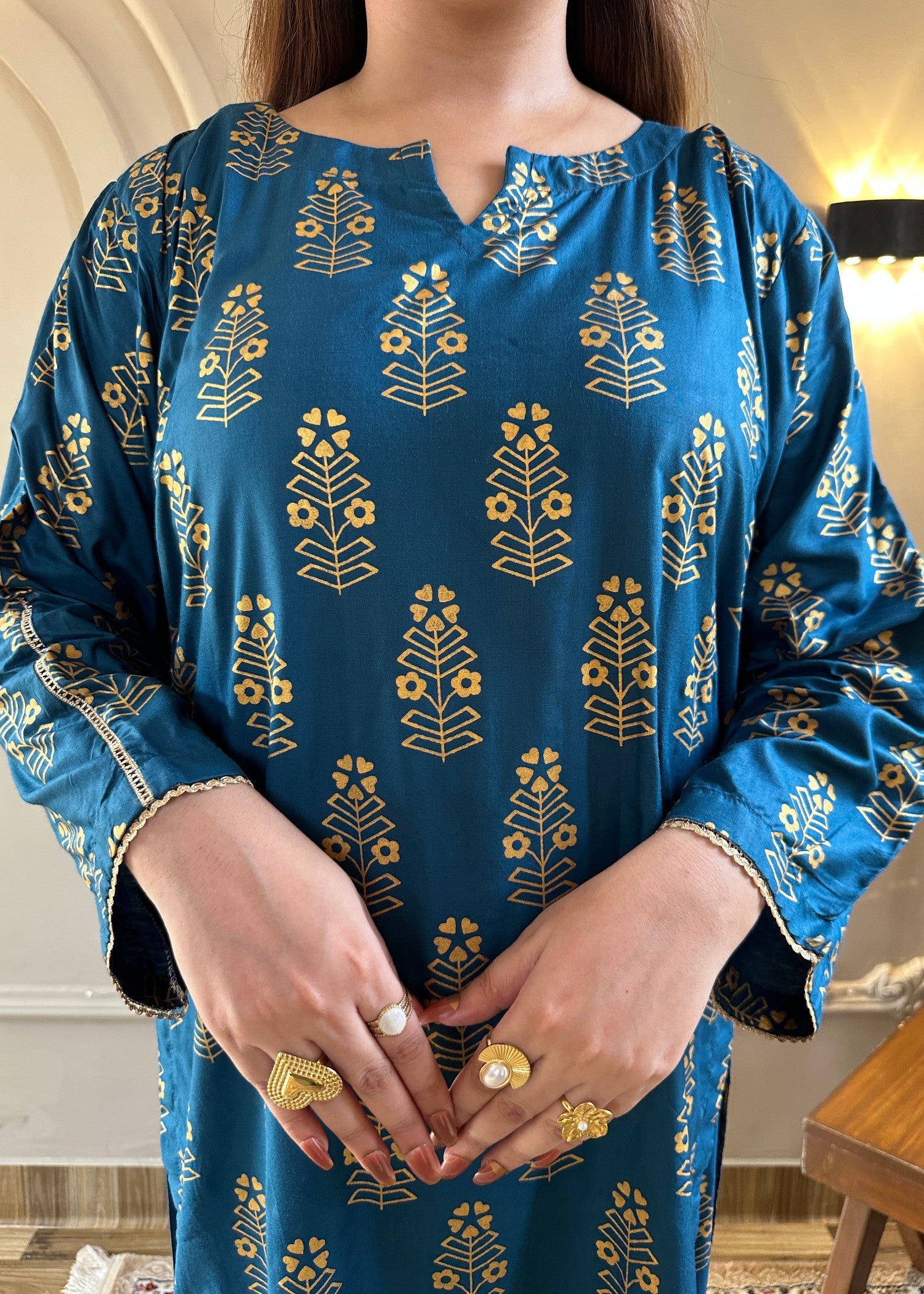 arabic lawn Co Ord Sets in Sapphire blue
