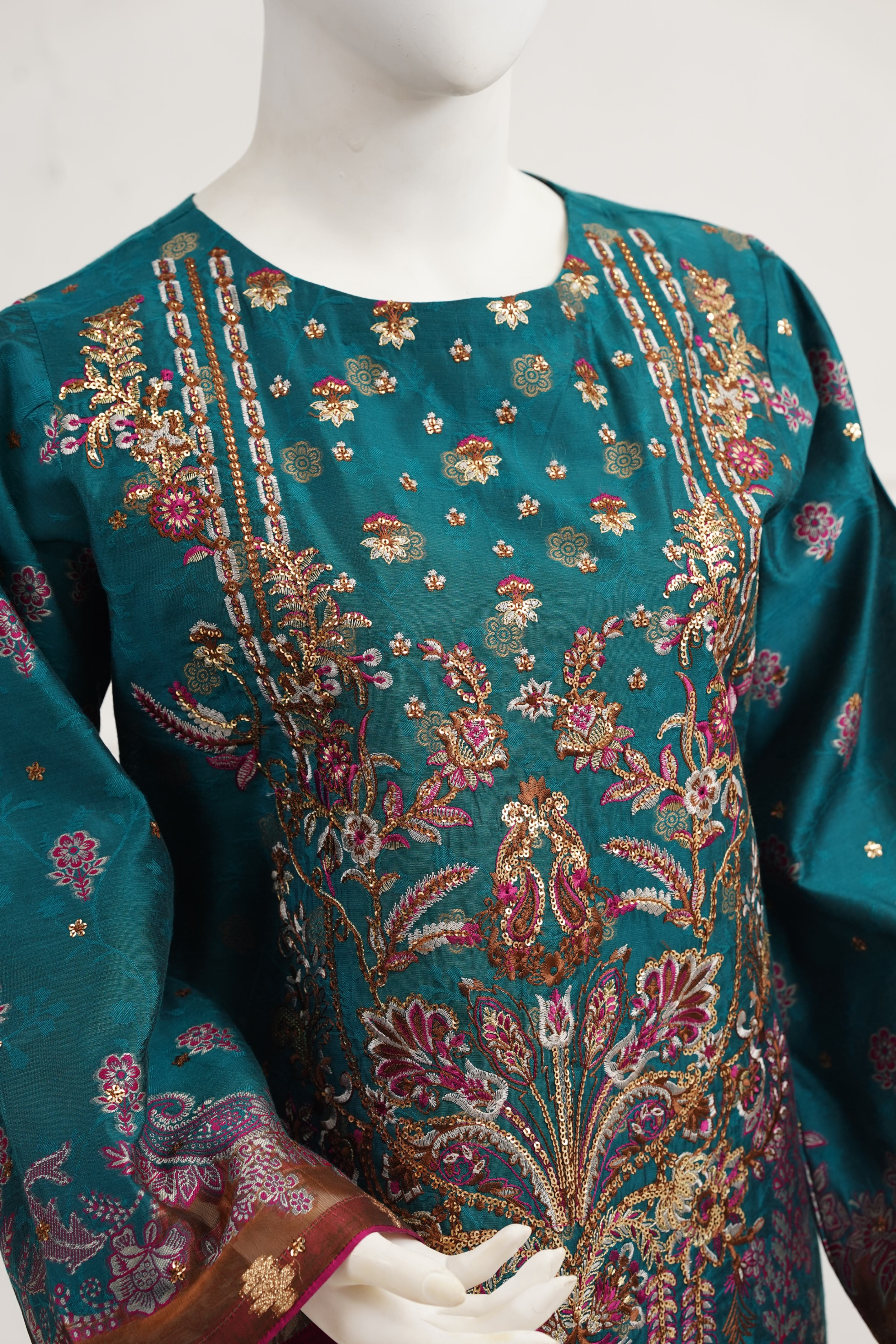 viscose Kurta Set in Pine green