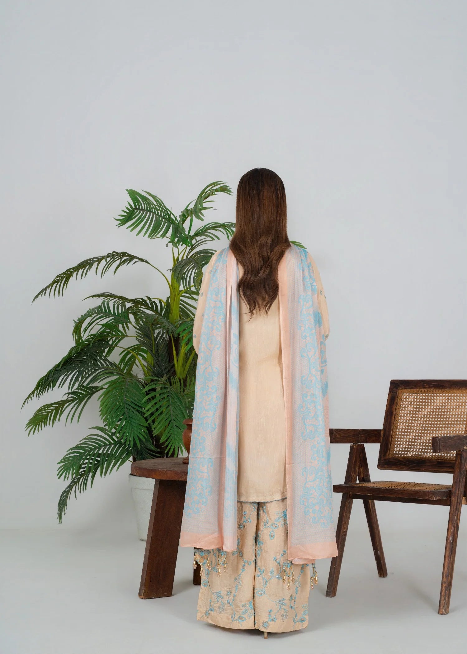 silk Kurta Set in Cream