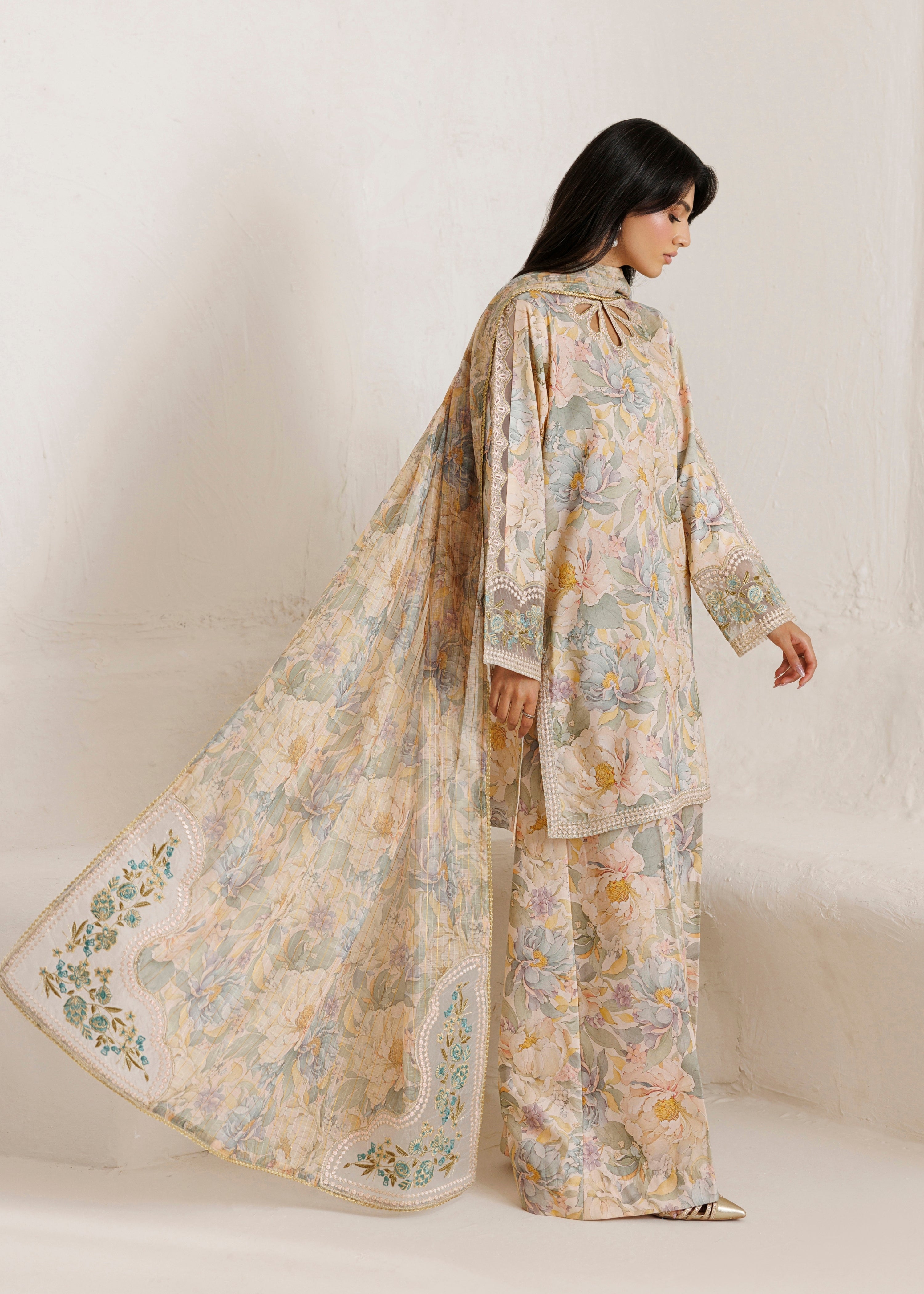 cotton Kurta Set in Multi