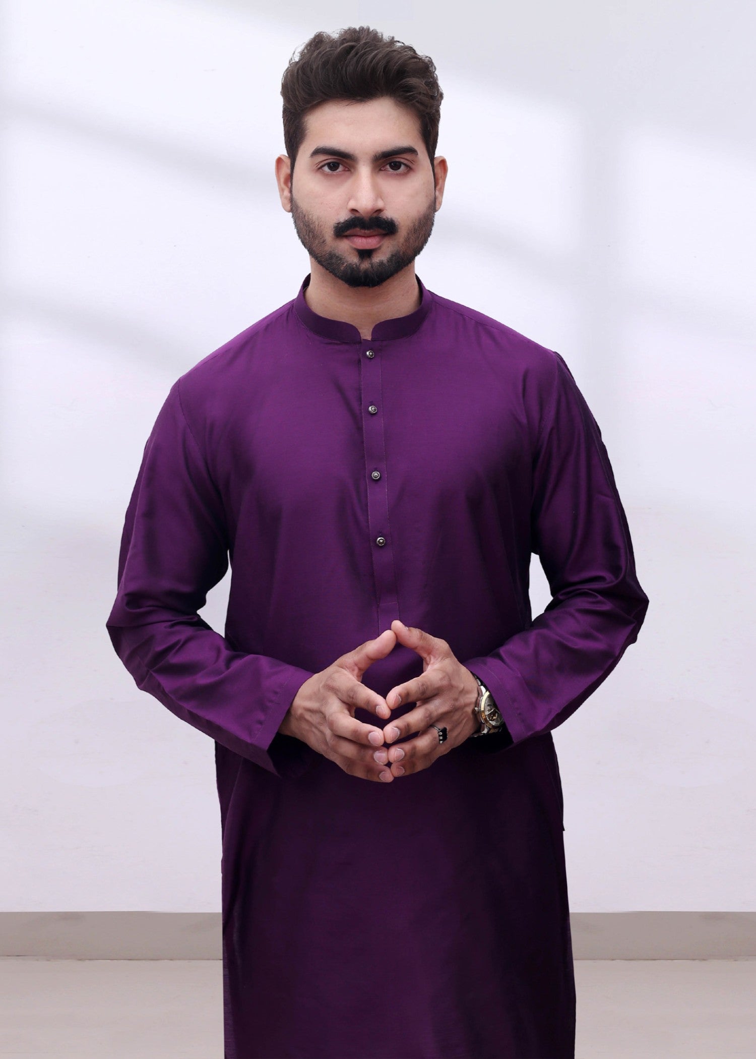 viscose raw silk Kurta in Indigo