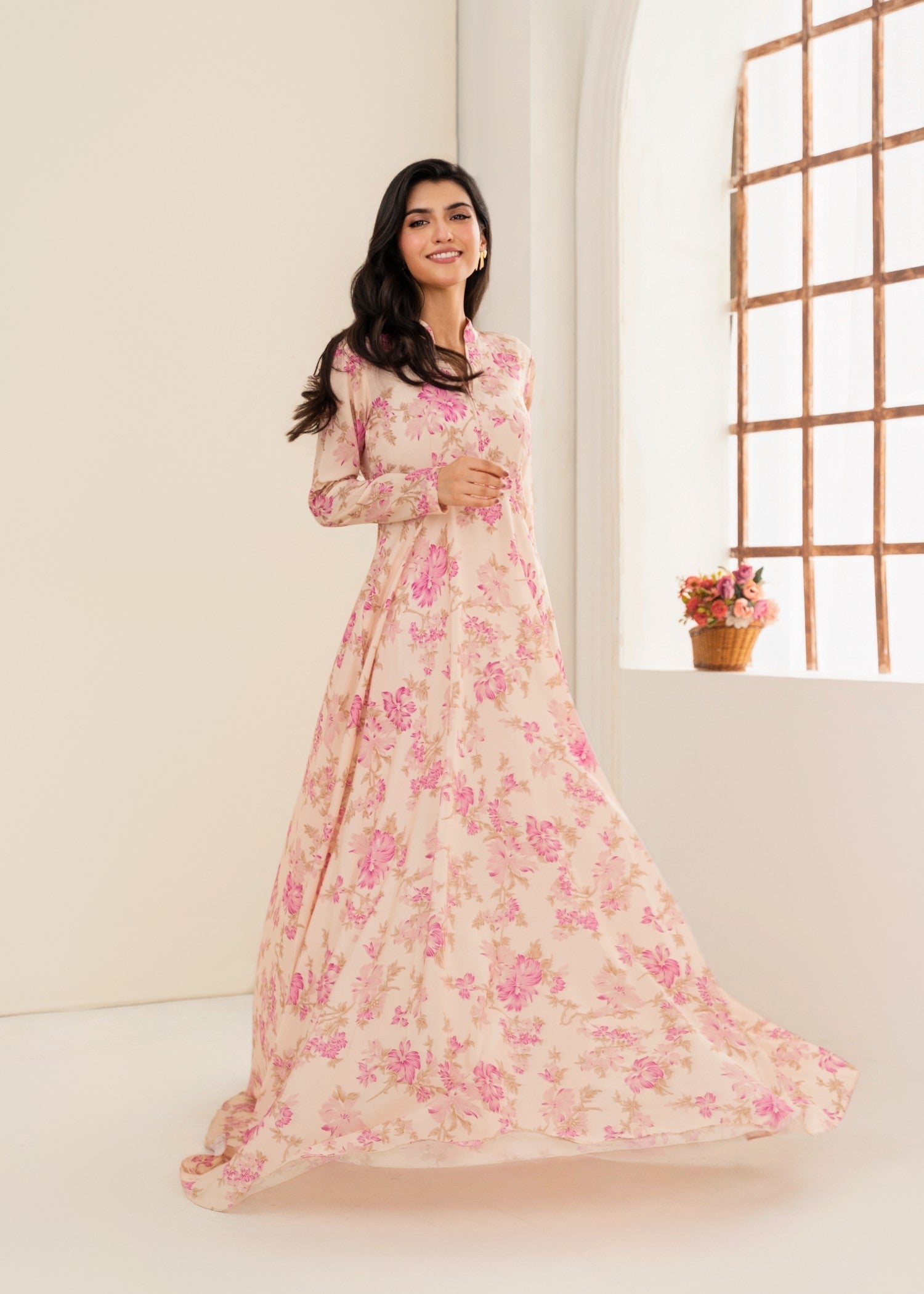 silk Maxi in Pink lace