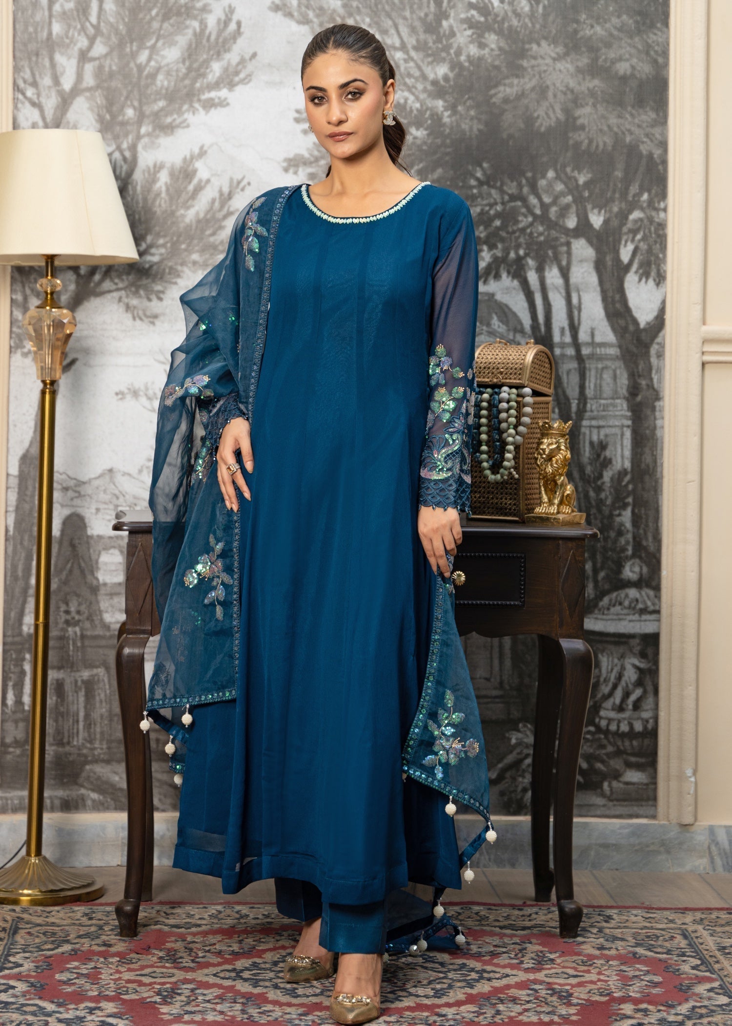 chiffon Maxi in Teal