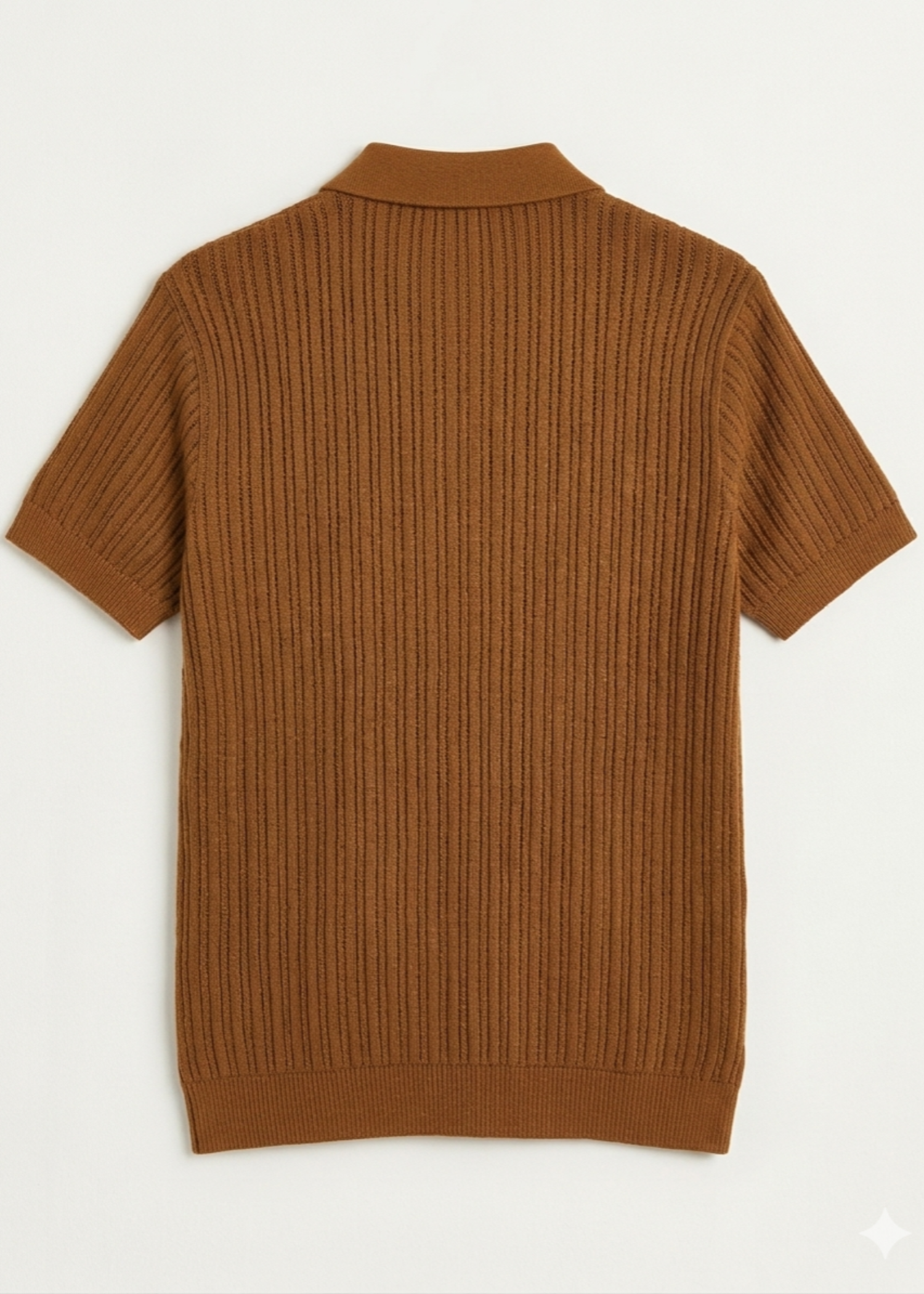cotton Polo Shirt in Caramel brown