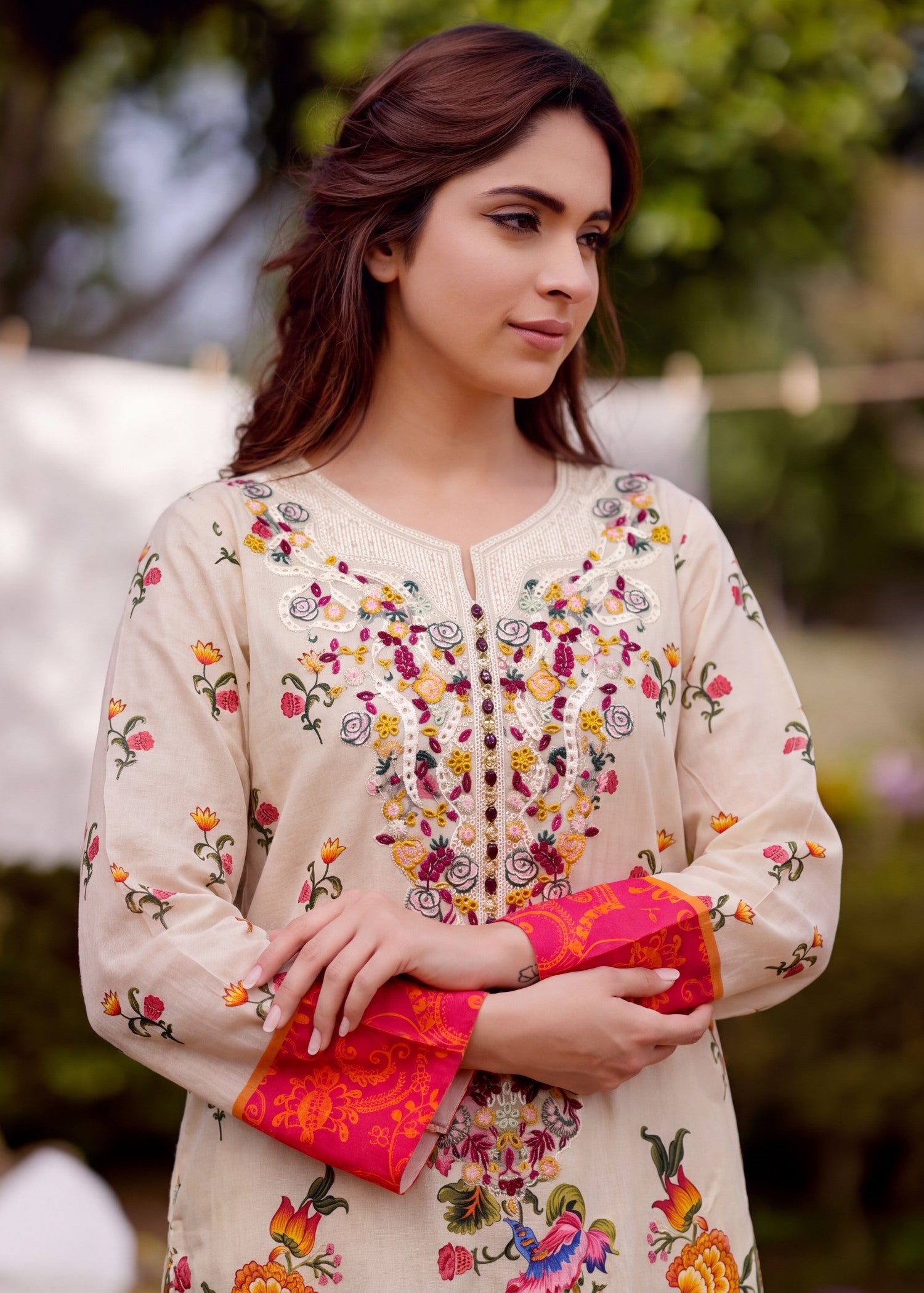 lawn Kurta Set in Pastel pink
