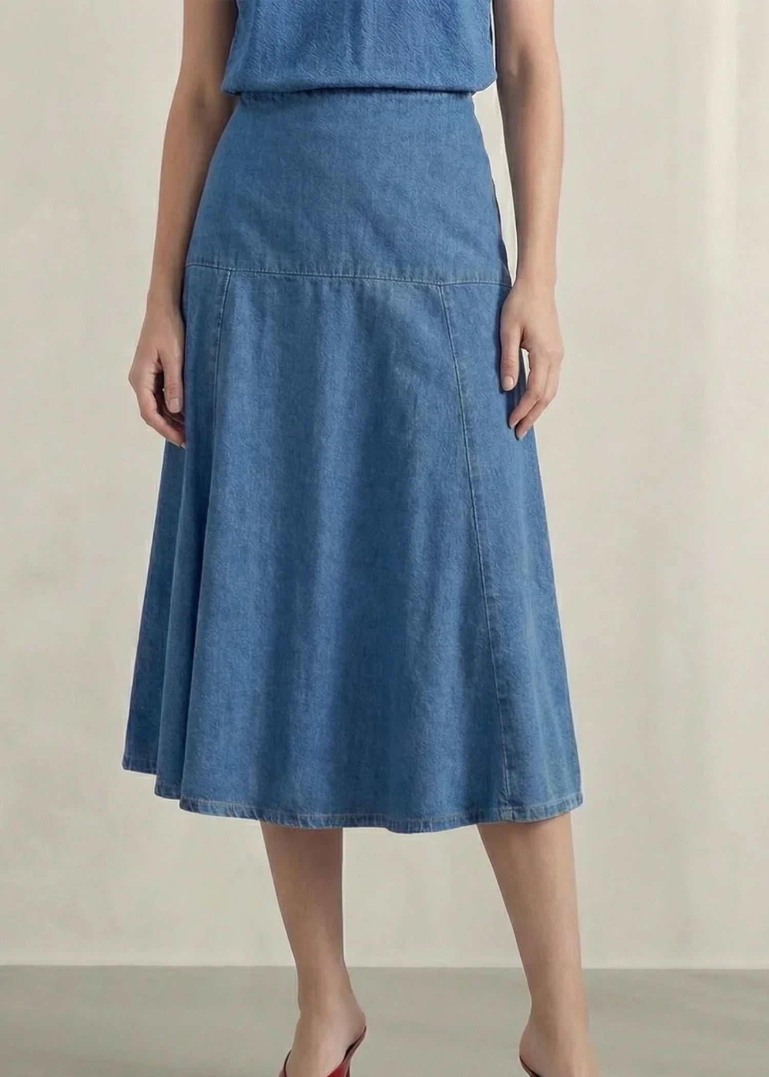 cotton Skirt in Denim