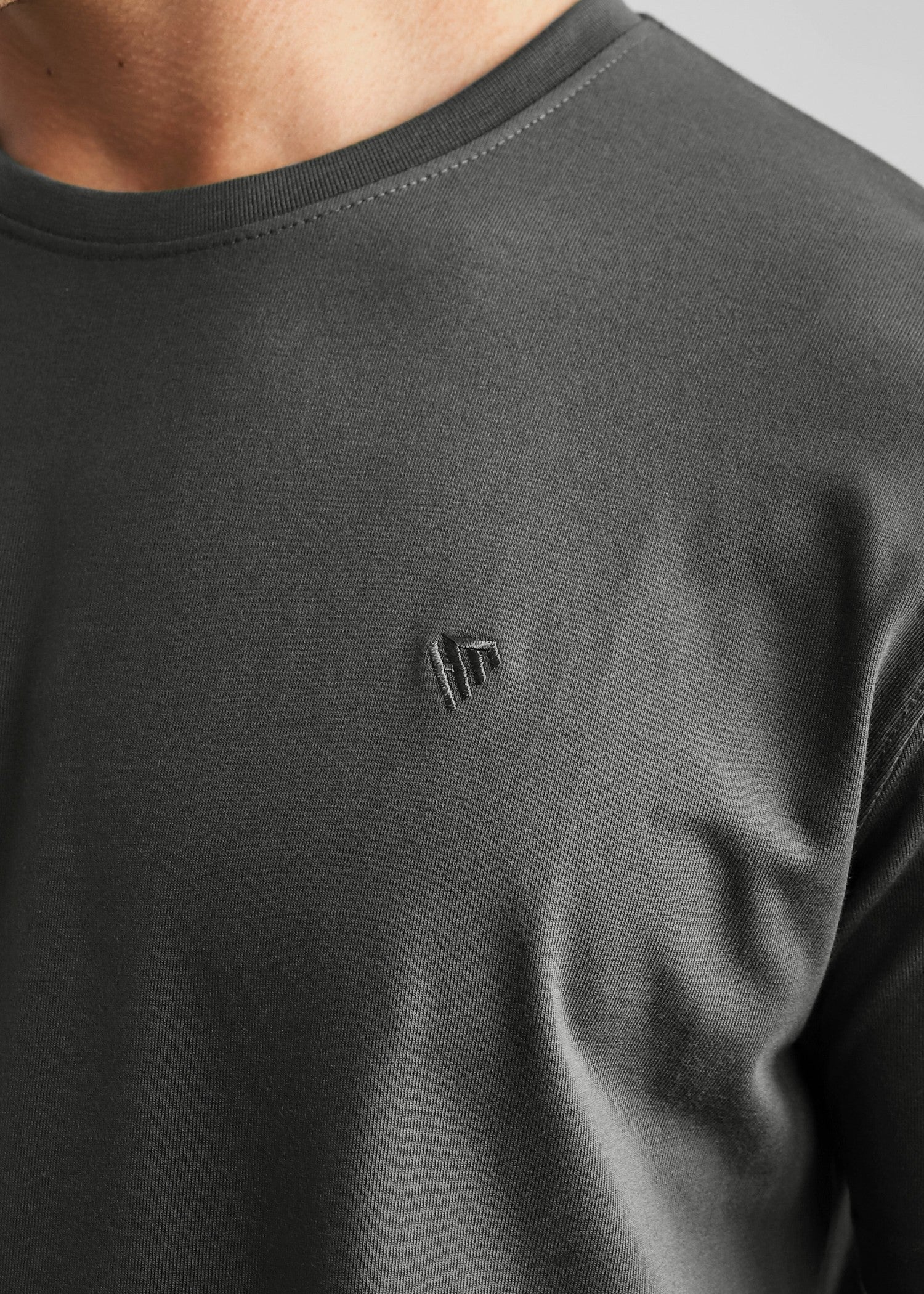 cotton T Shirt in Dark grey