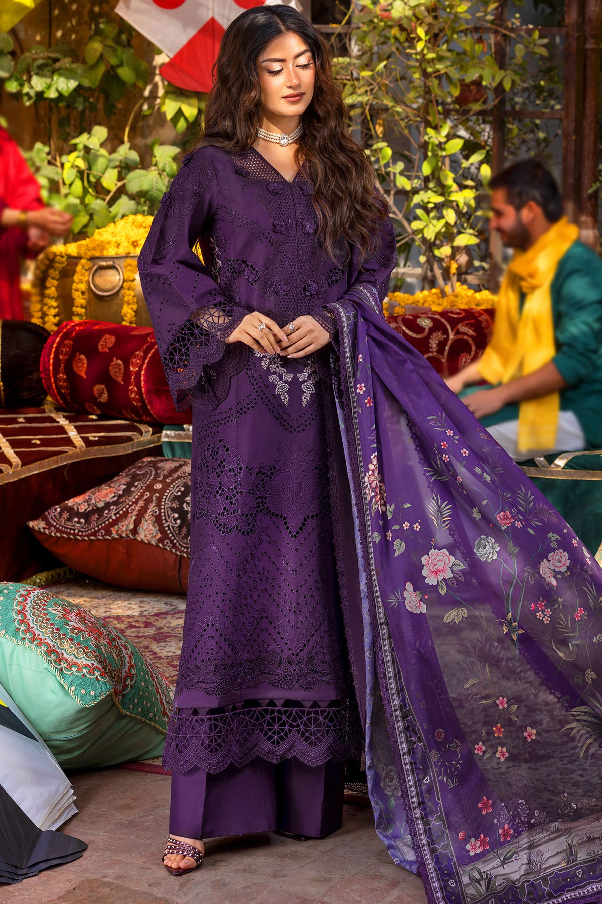 lawn Unstitched in Purple