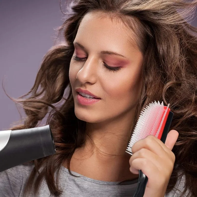 9-Row Detangling Hair Brush with Scalp Massager – Perfect for All Hair Types