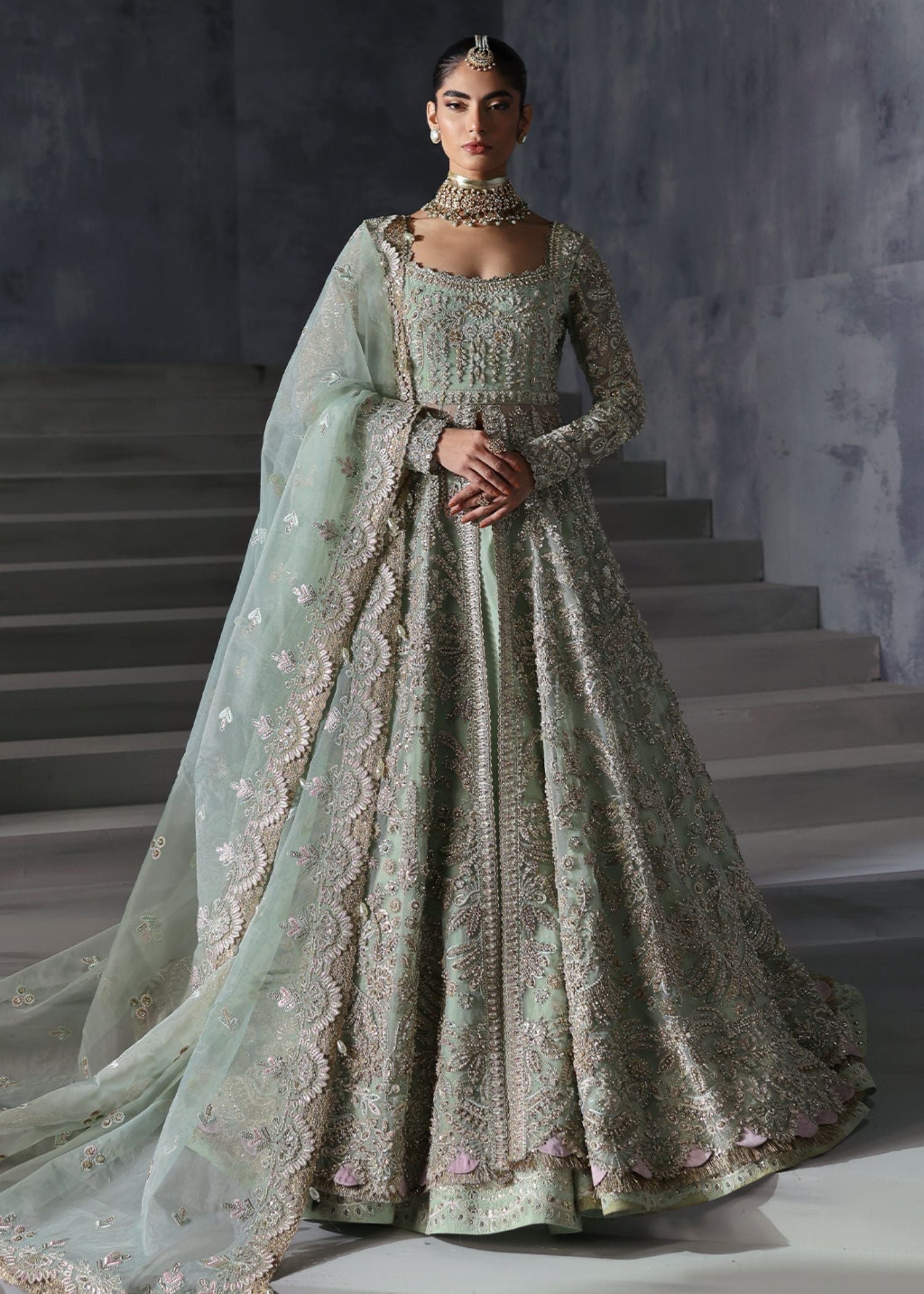 organza Maxi in Pastel green