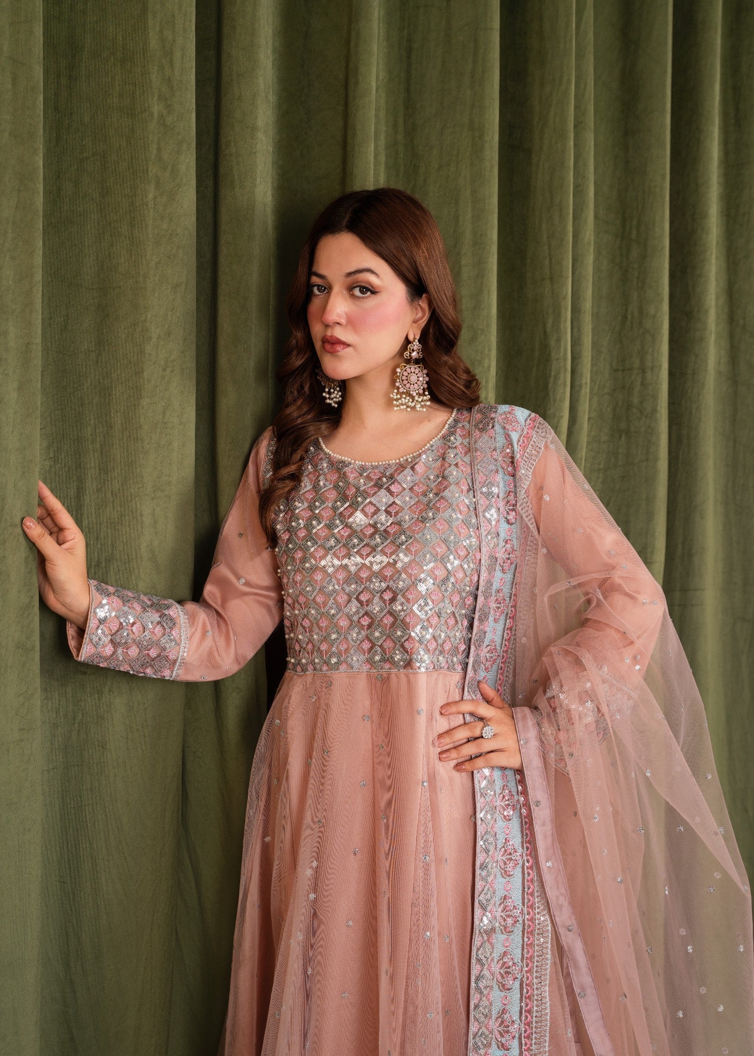 net Maxi in Mauve pink