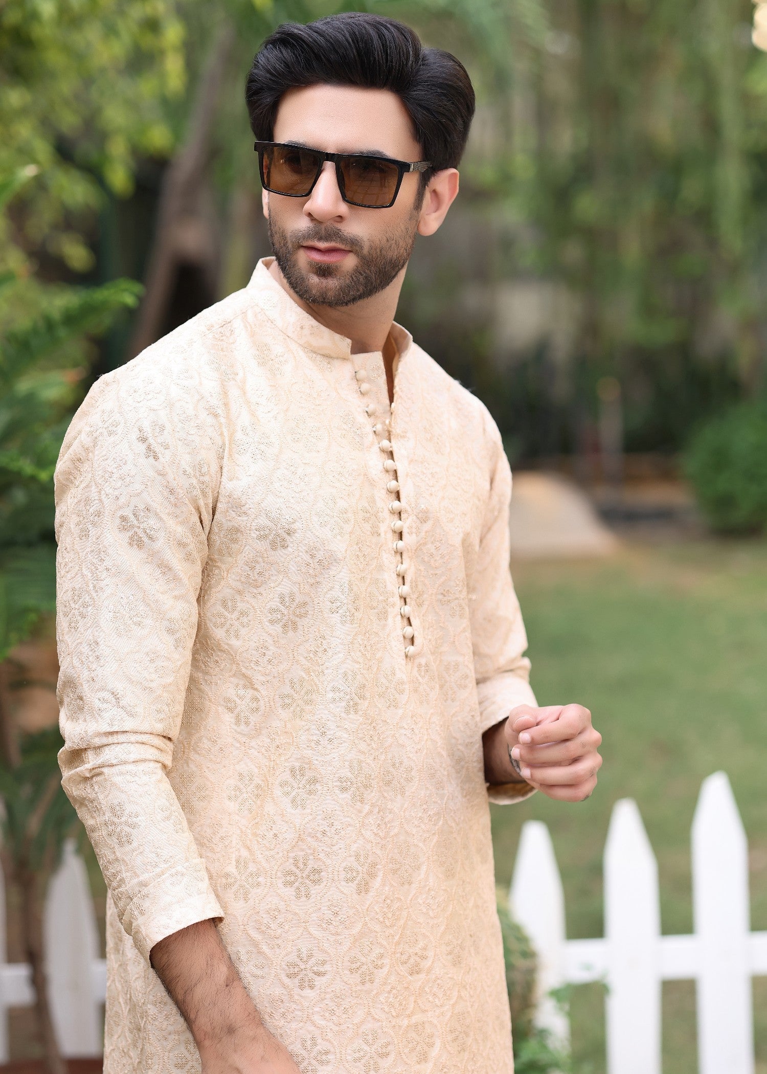 raw silk Kurta Set in Peach pink by The Great Masters (TGM)