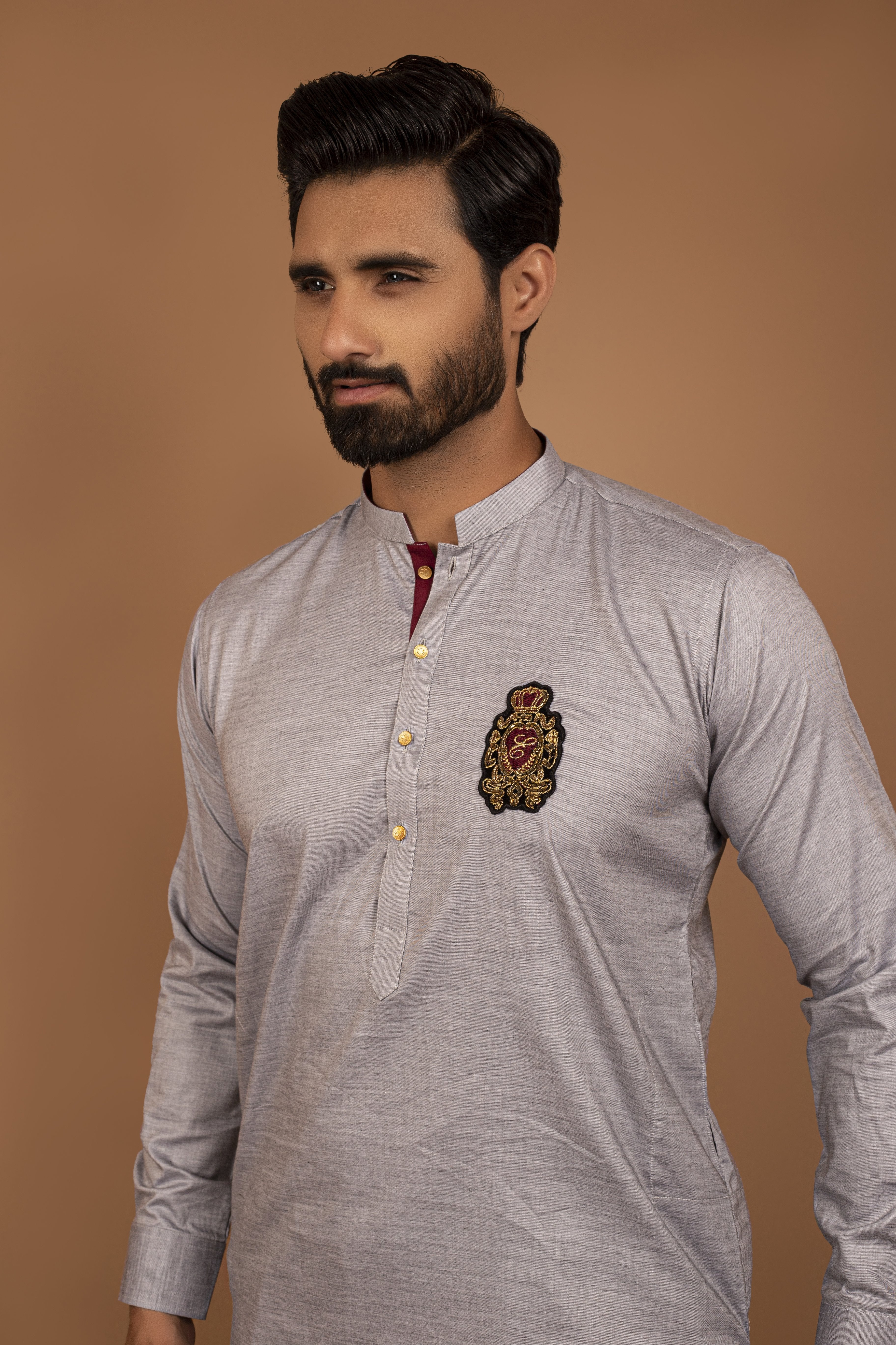 wash & wear Kurta Set in Silver