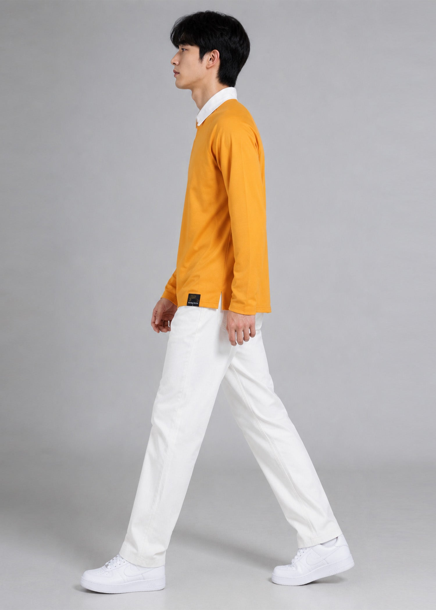 polyester Polo Shirt in Orange, white