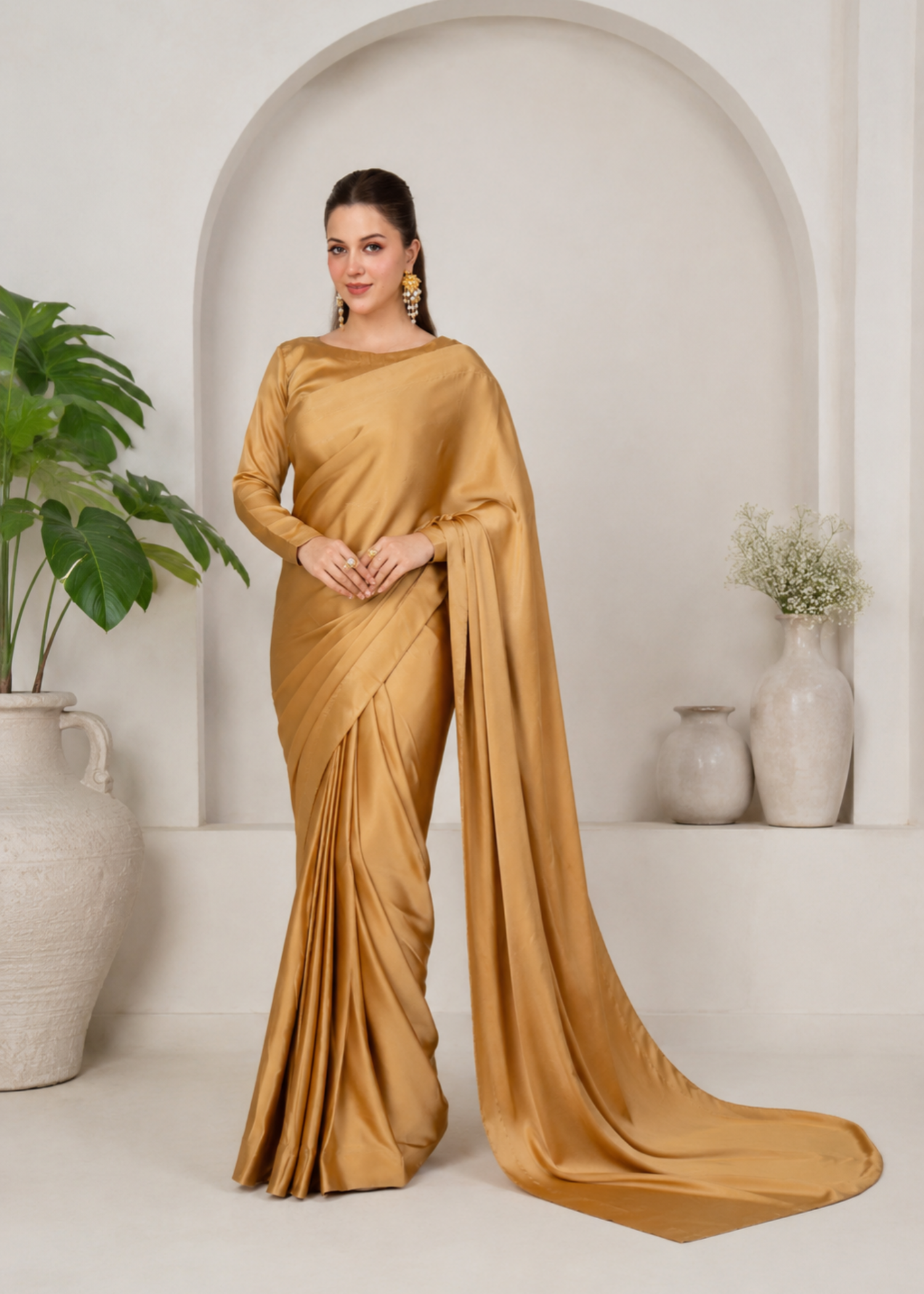 silk Saree in Mari gold