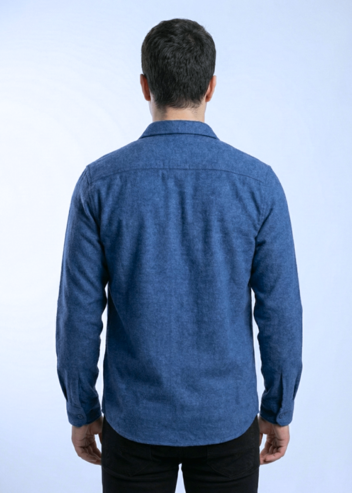 wool viscose Casual Shirt in Blue