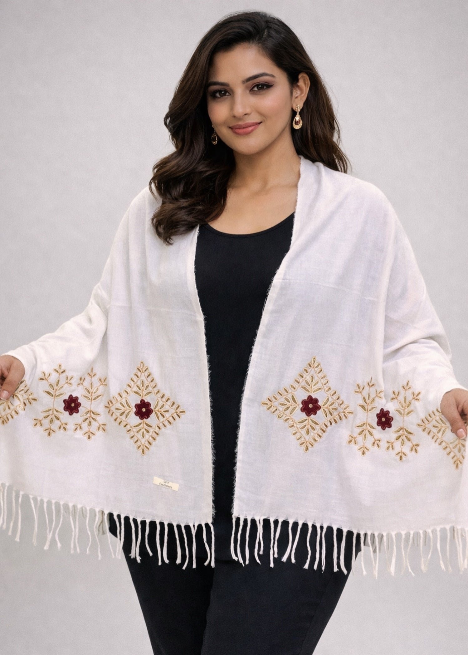 Scarf in White Color by - Trendy Women Scarf ZRD0392