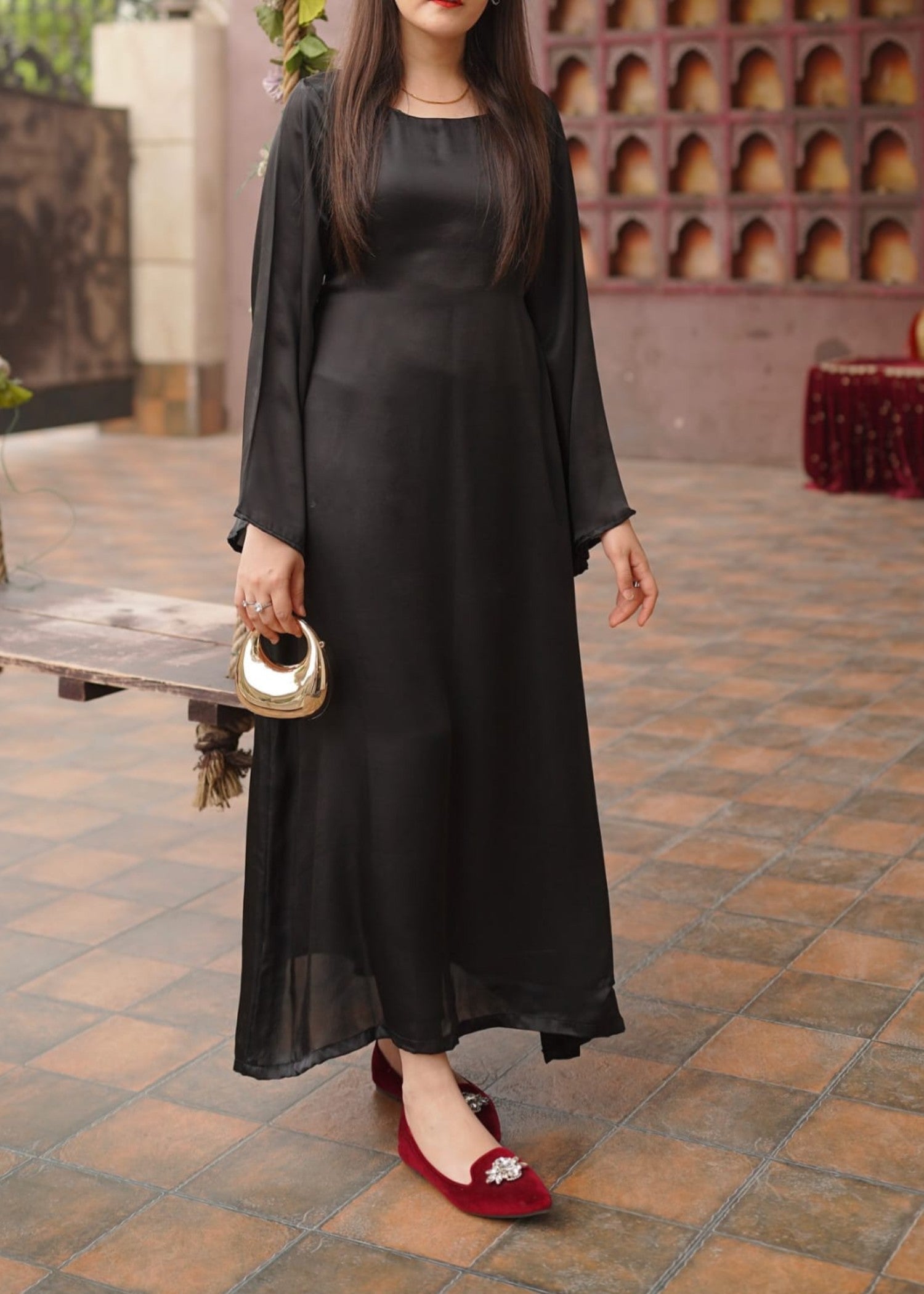 pure silk Frock in Black
