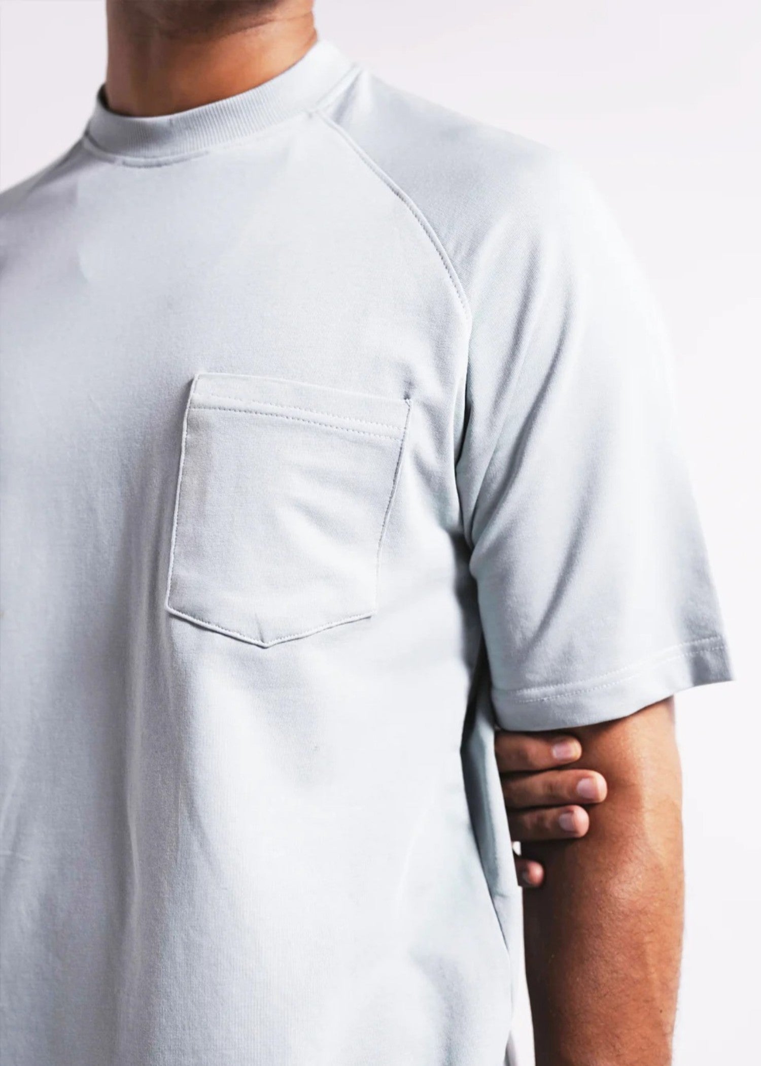 cotton pique T Shirt in Grey