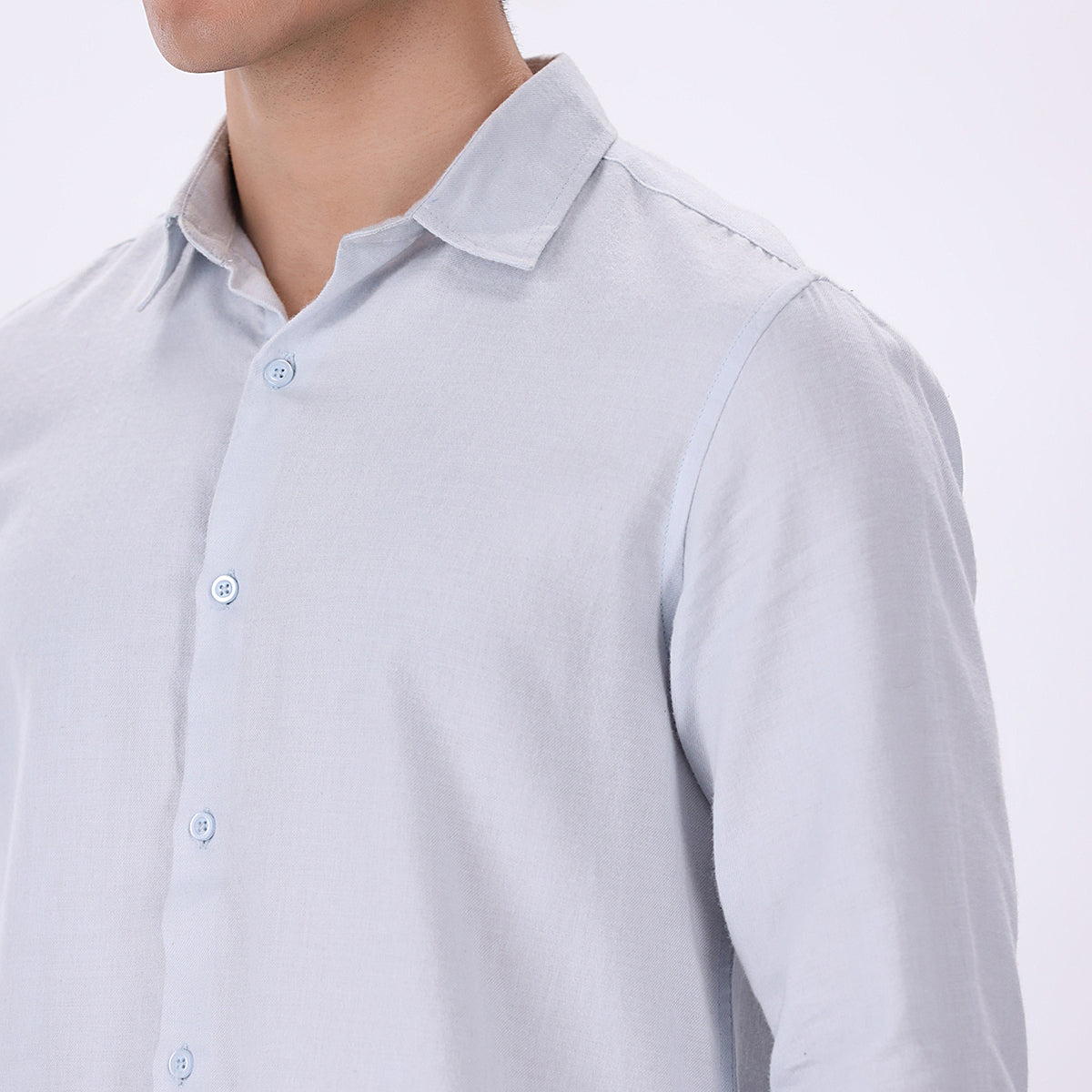 seersucker Formal Shirt in Sky blue