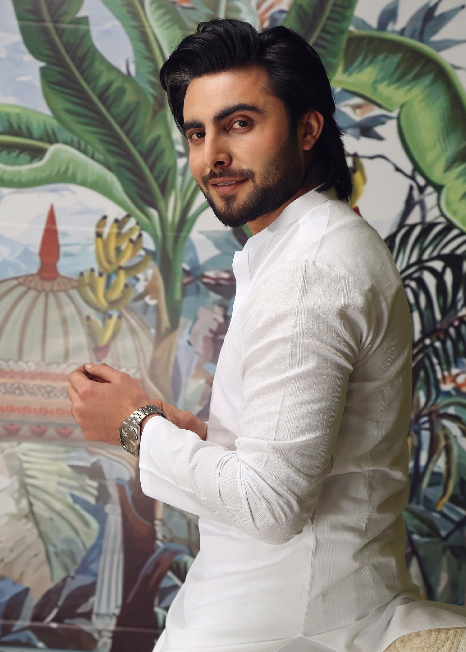 cotton dobby Kurta in White