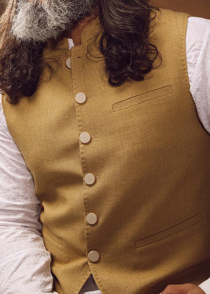 wool Waistcoat in Brown
