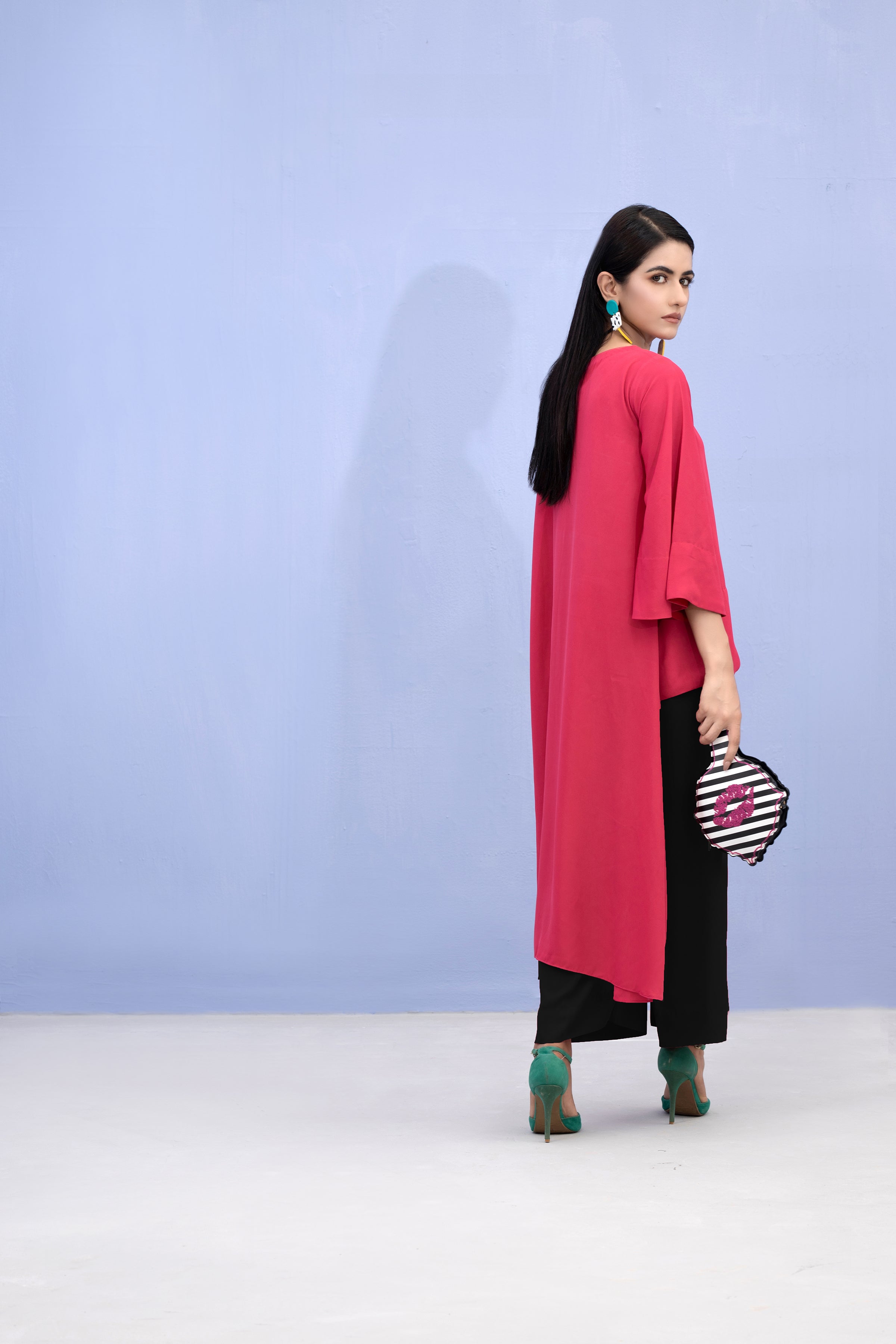 crepe georgette Top in Pastel pink
