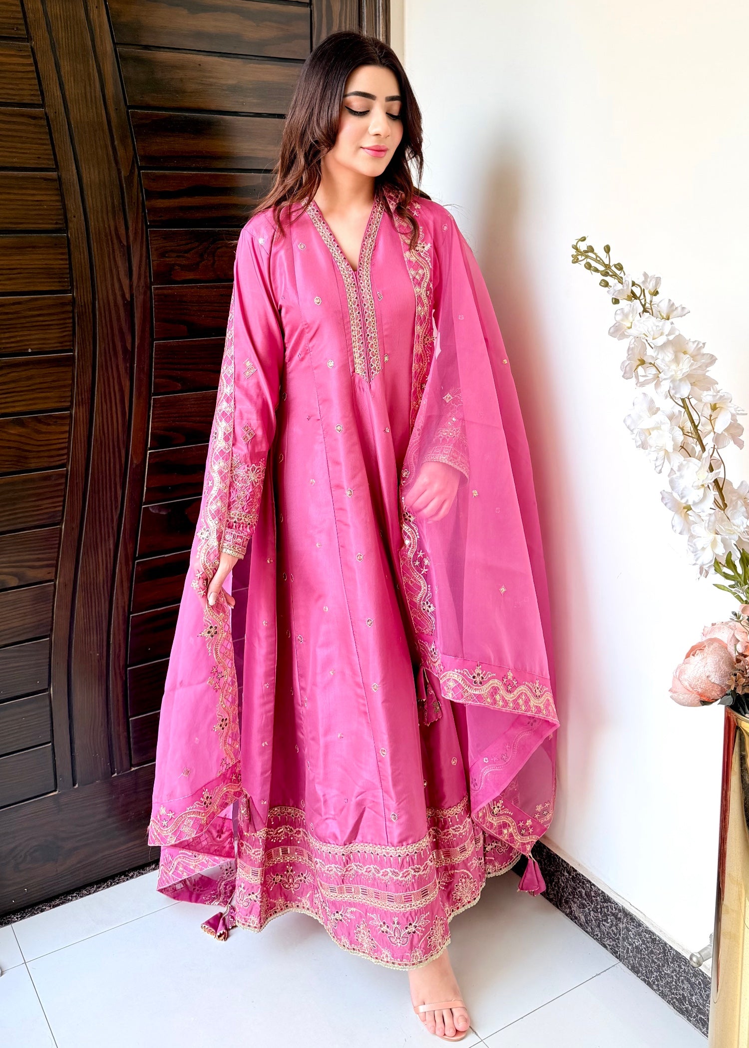 silk Maxi in Zinnia pink