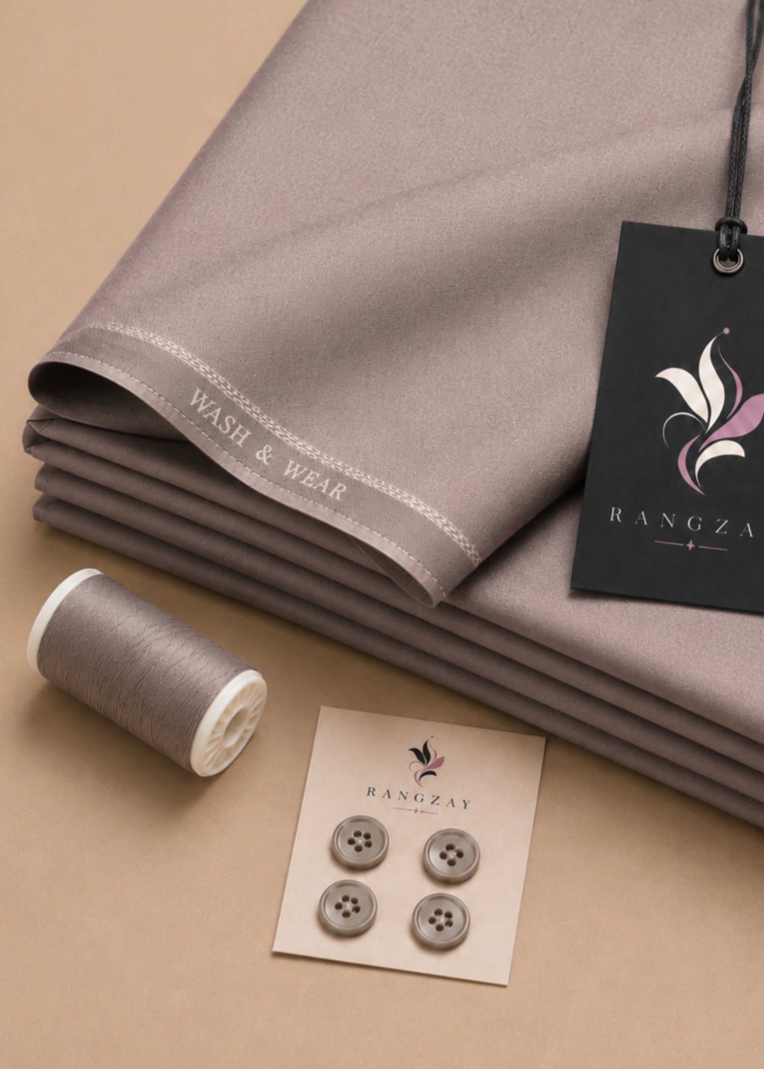 wash & wear Unstitched in Mauve