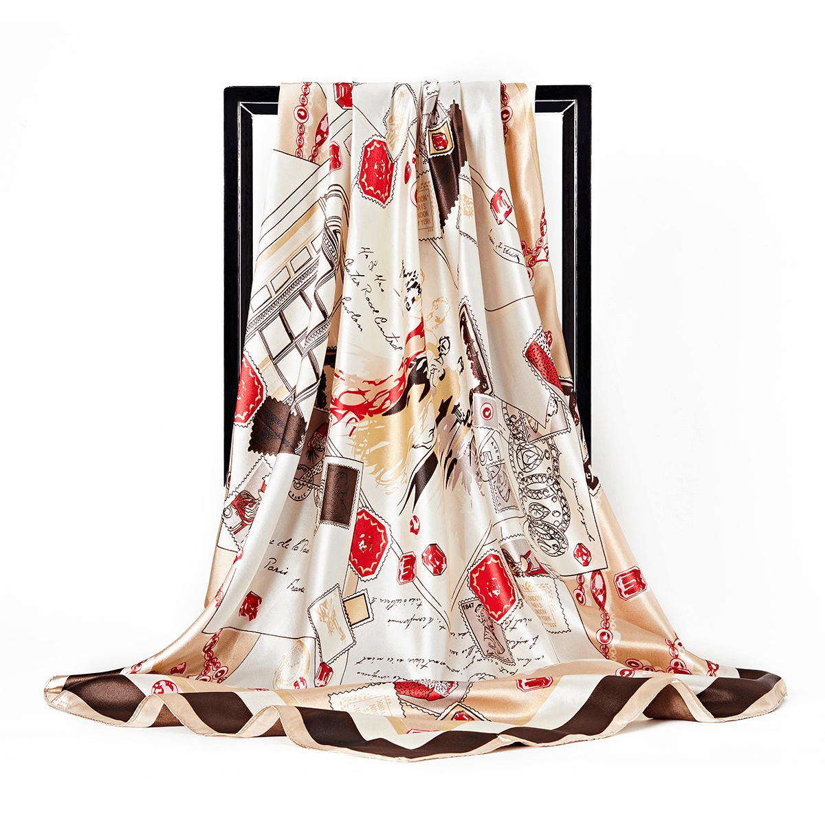 European and American New Silk 90Cm Square Ladies Scarf