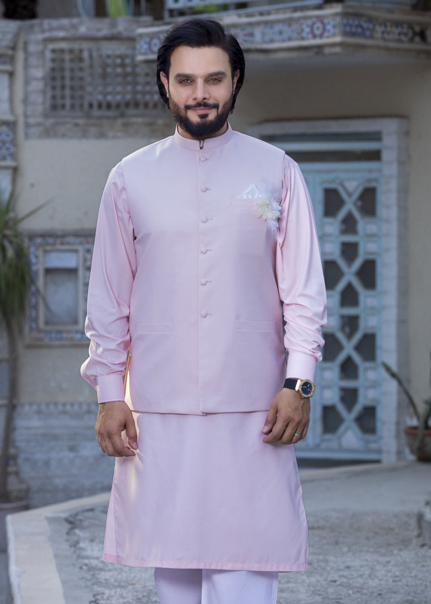wash & wear Waistcoat in Pink by Yes the instyle