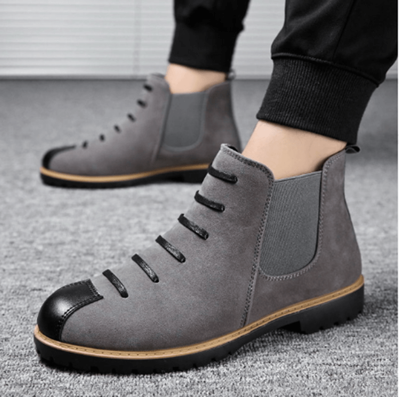 Martin Boots Men's Short Boots Chelsea Leather Boots