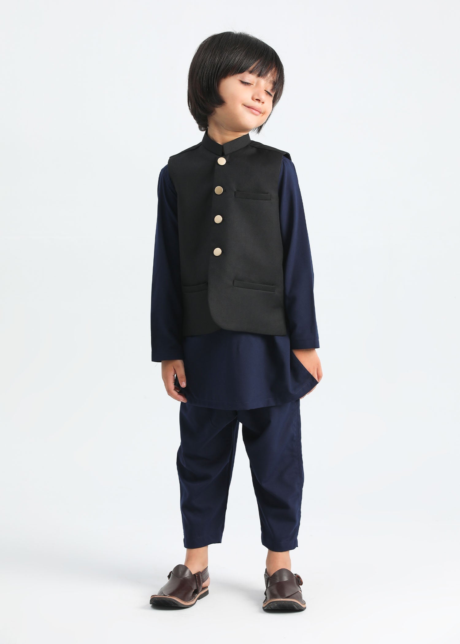 suiting Waistcoat in Navy blue, black