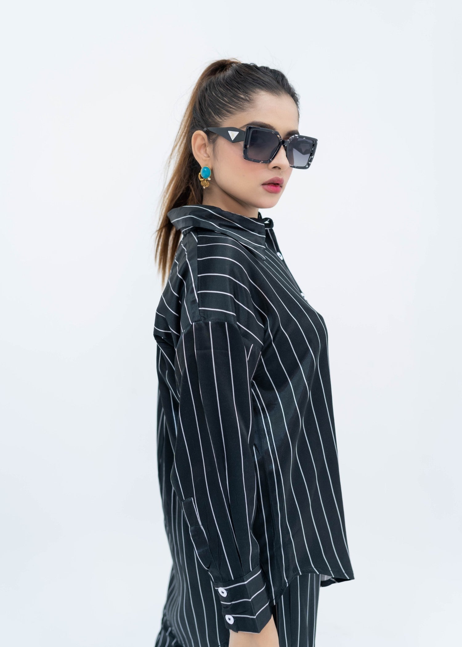 thai silk Co Ord Sets in Jet black