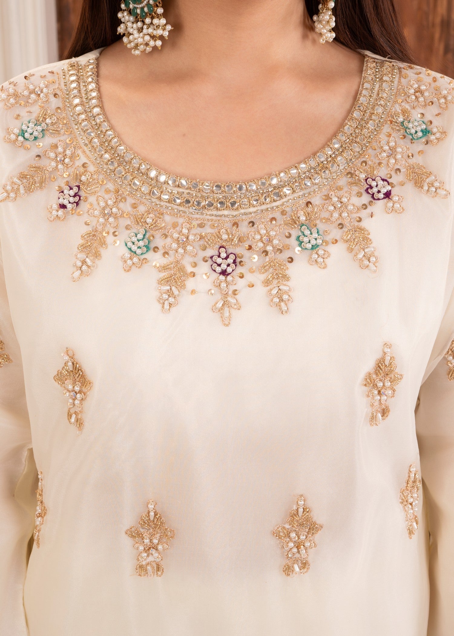 organza Sharara in Off-white
