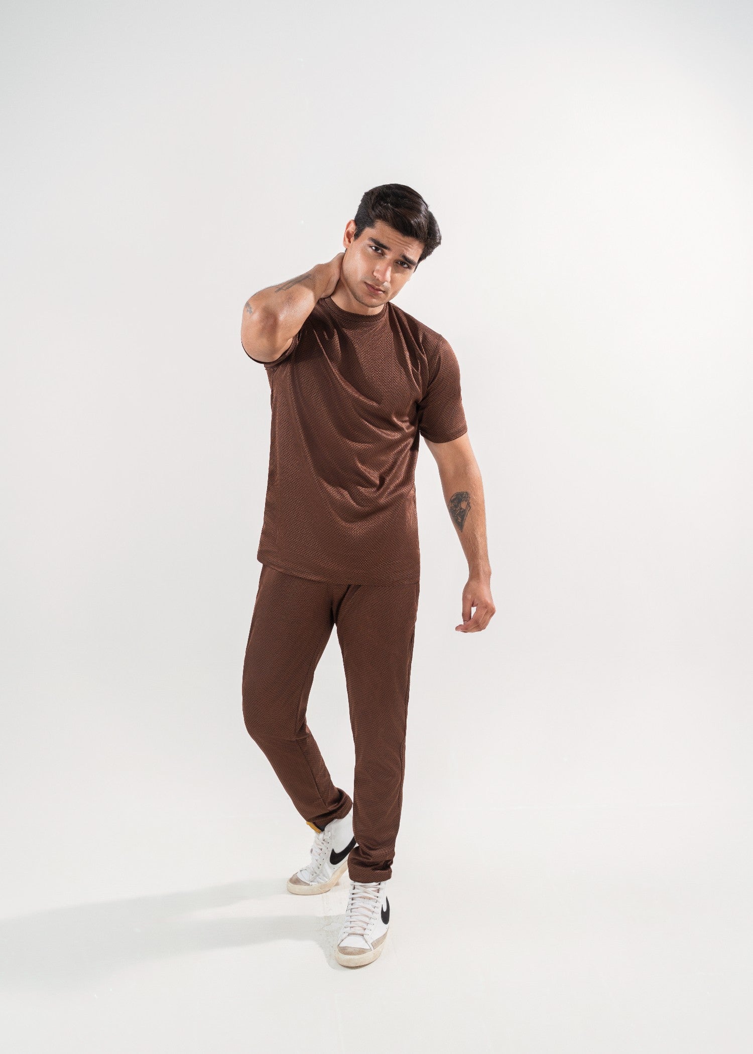 polyester Tracksuit in Dark brown