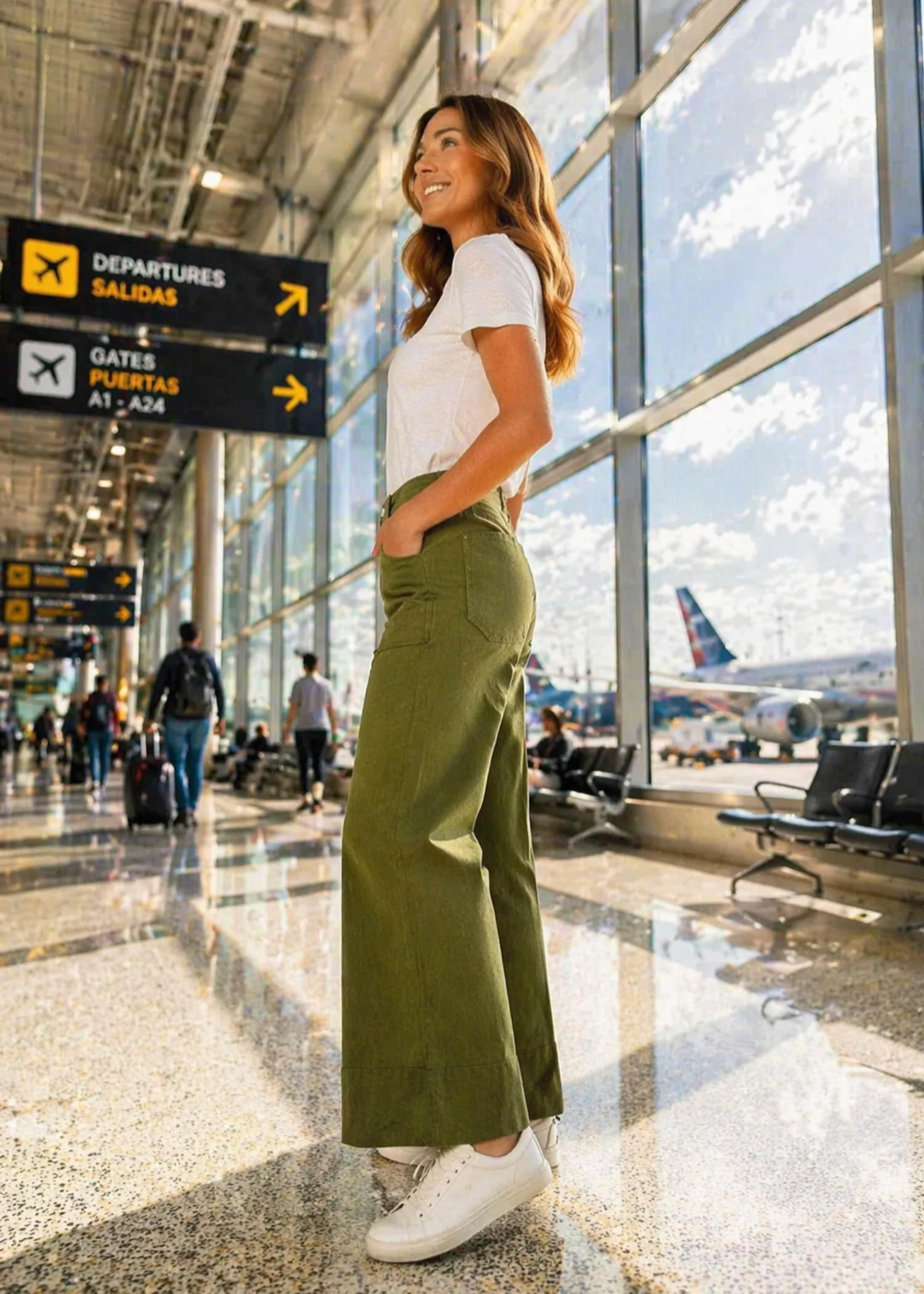 denim Jeans in Olive green
