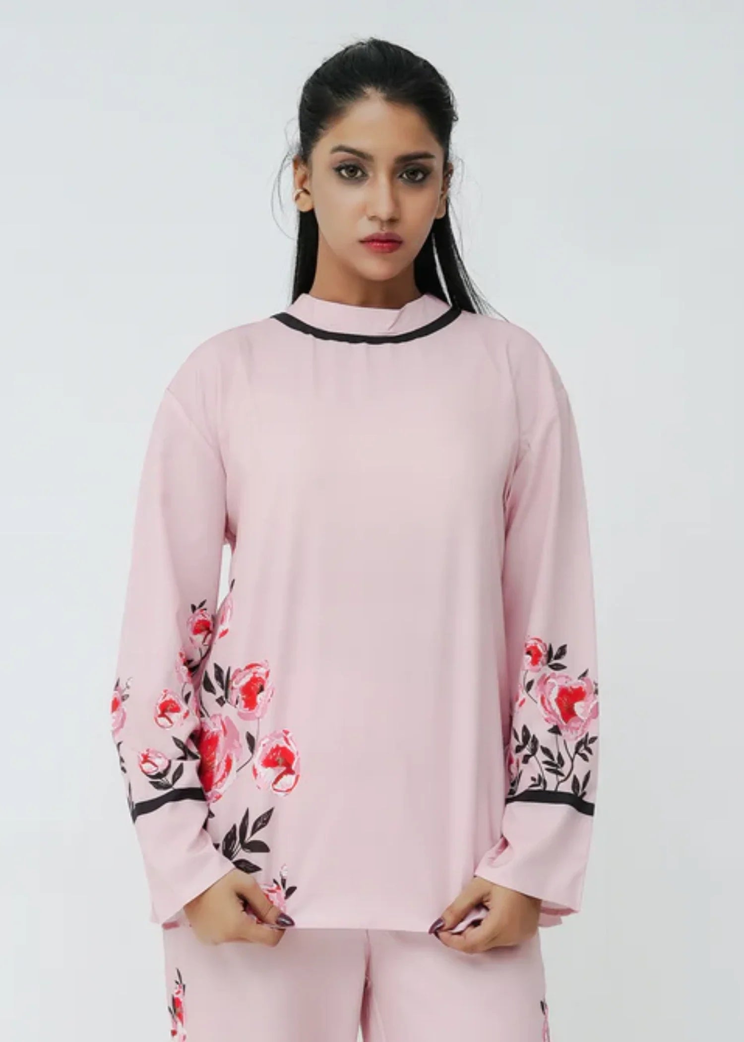 crepe polyester Co ord Sets in Lilac