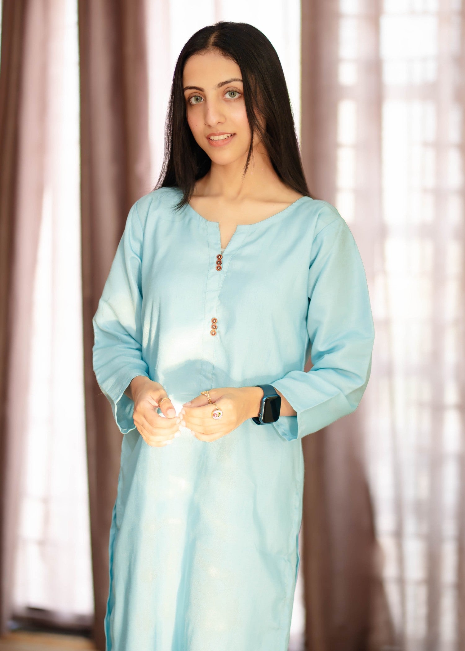 viscose raw silk Co Ord Sets in Ice blue