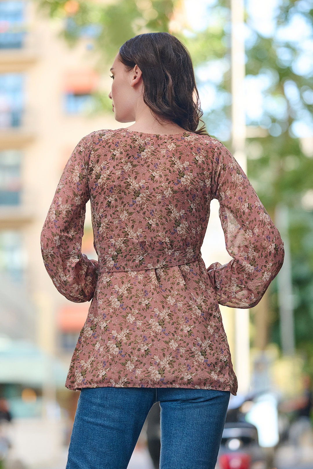 chiffon Blouse in Brown