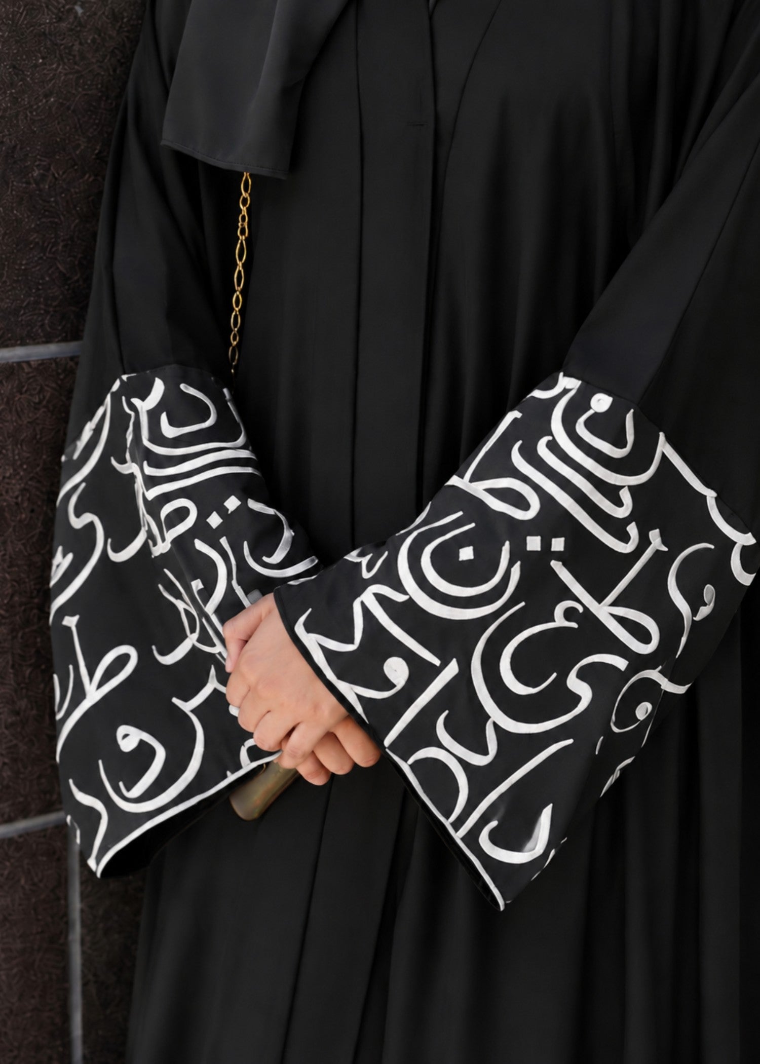 georgette Abaya in Jet black