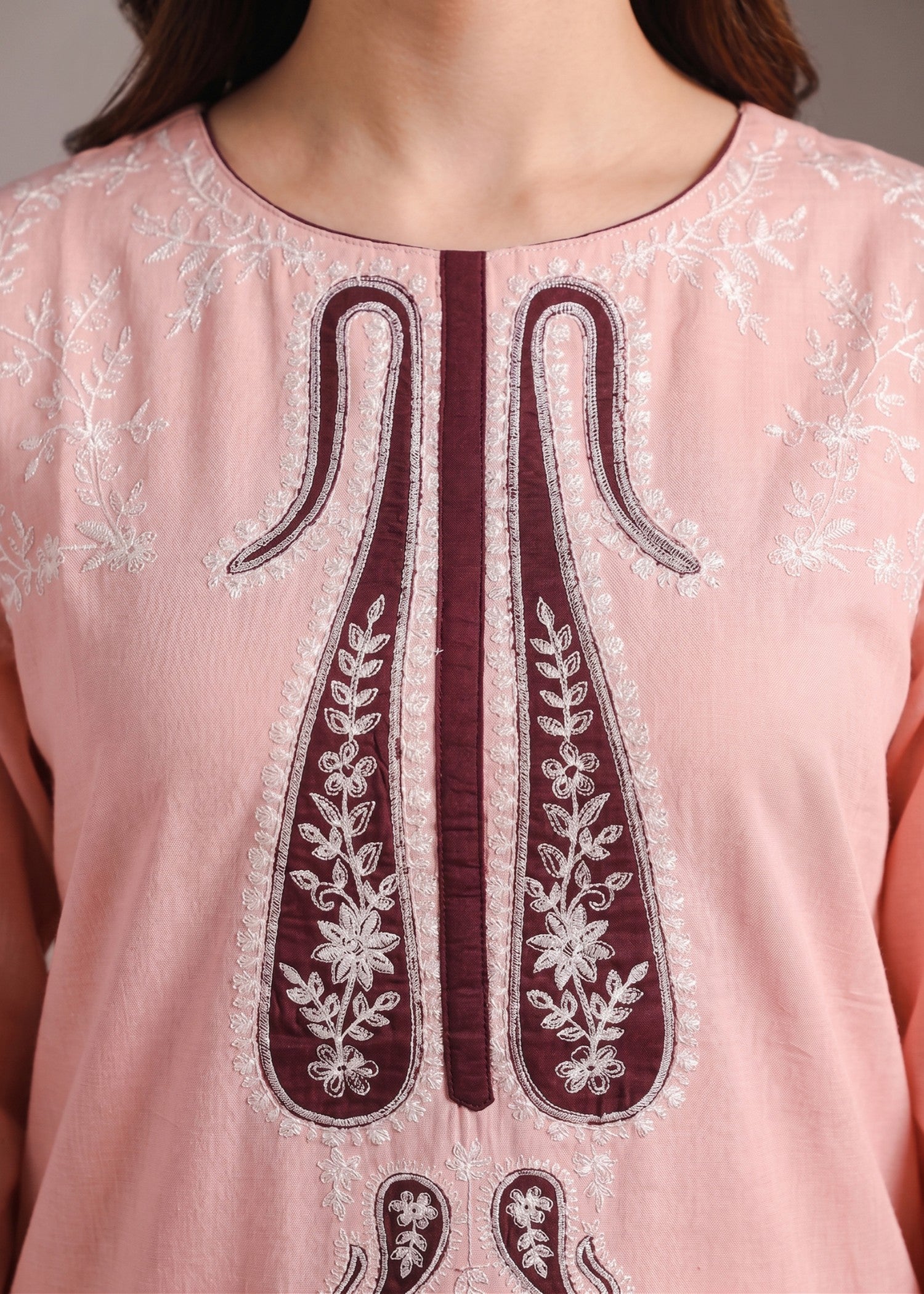 lawn cotton Kurta Set in Pink