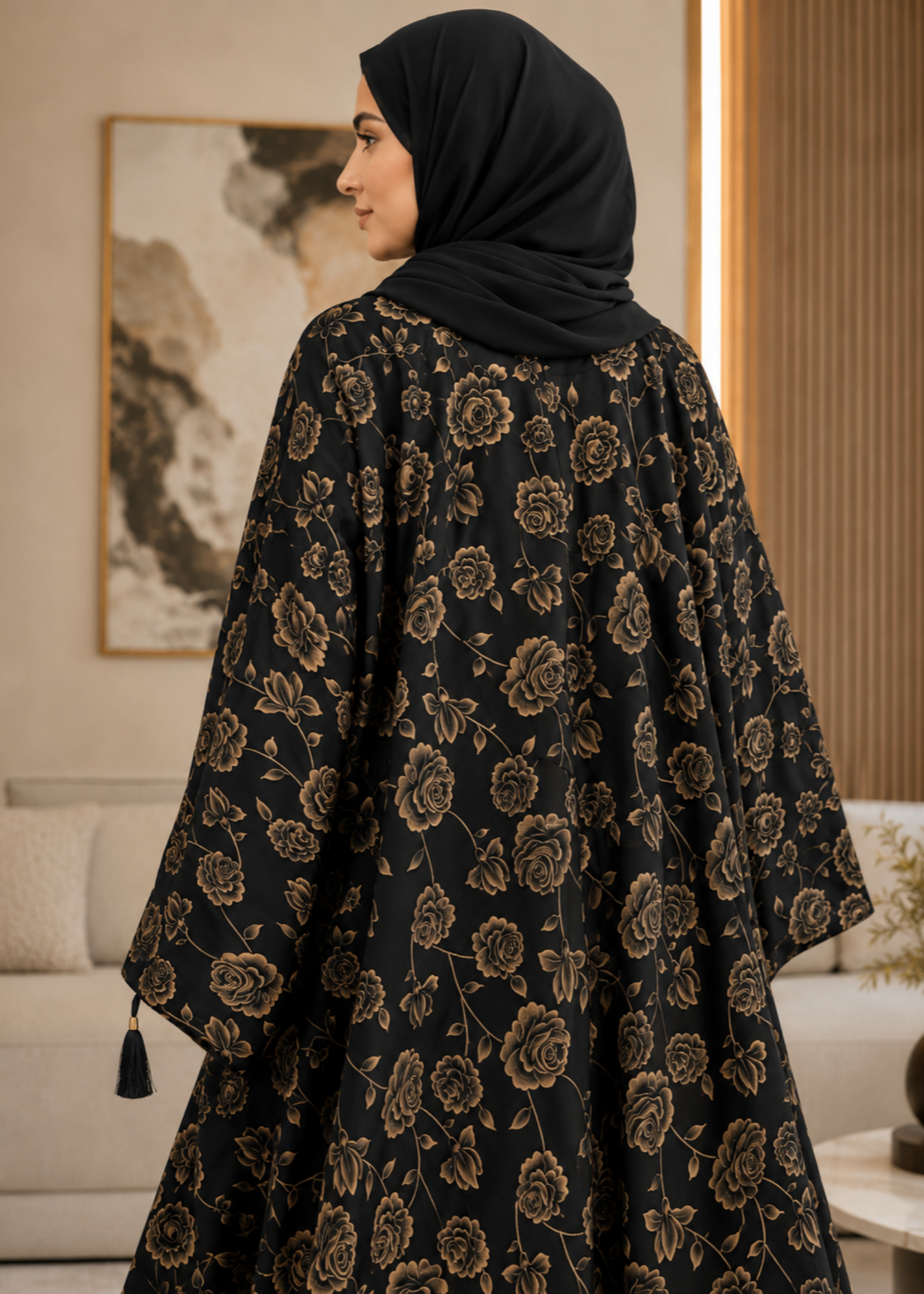 nidha Abaya in Black, sage green