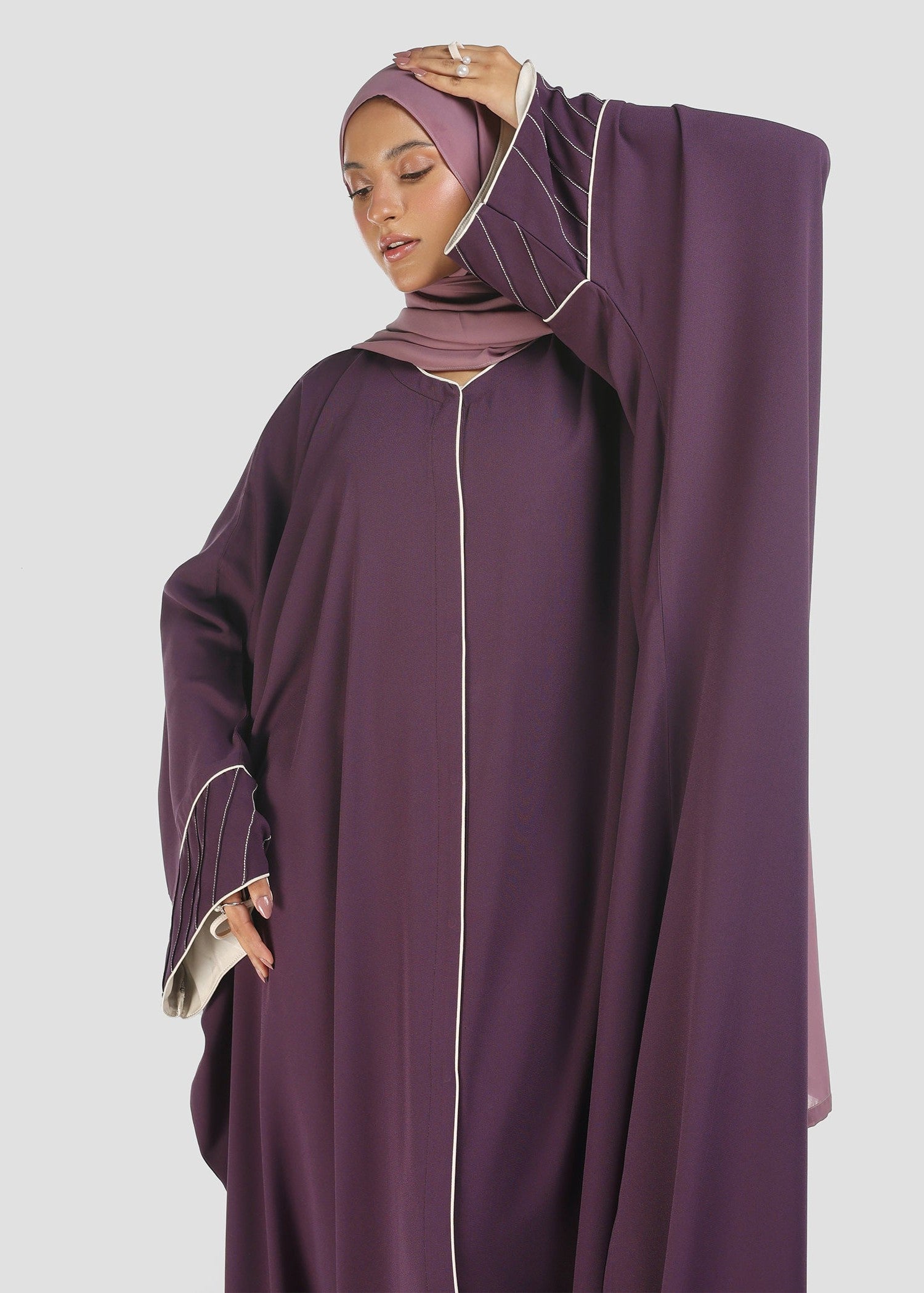 polyester Abaya in Egg plant
