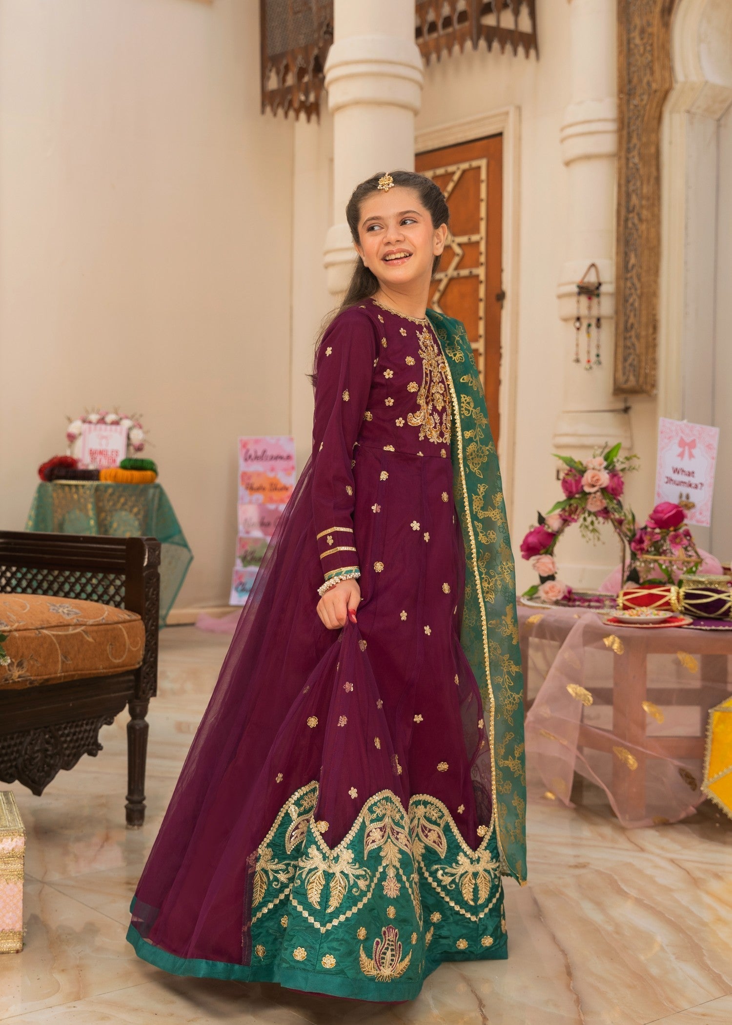net Pishwas in Purple